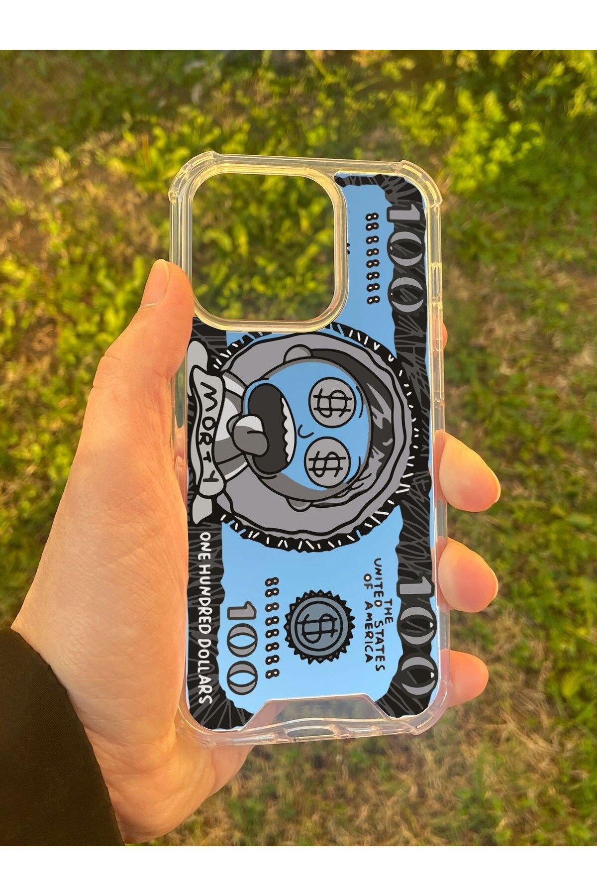 blueb İphone 14 Pro Uyumlu Aynalı Dollars Desenli Darbe Kamera Korumalı Silikon Telefon Kılıfı