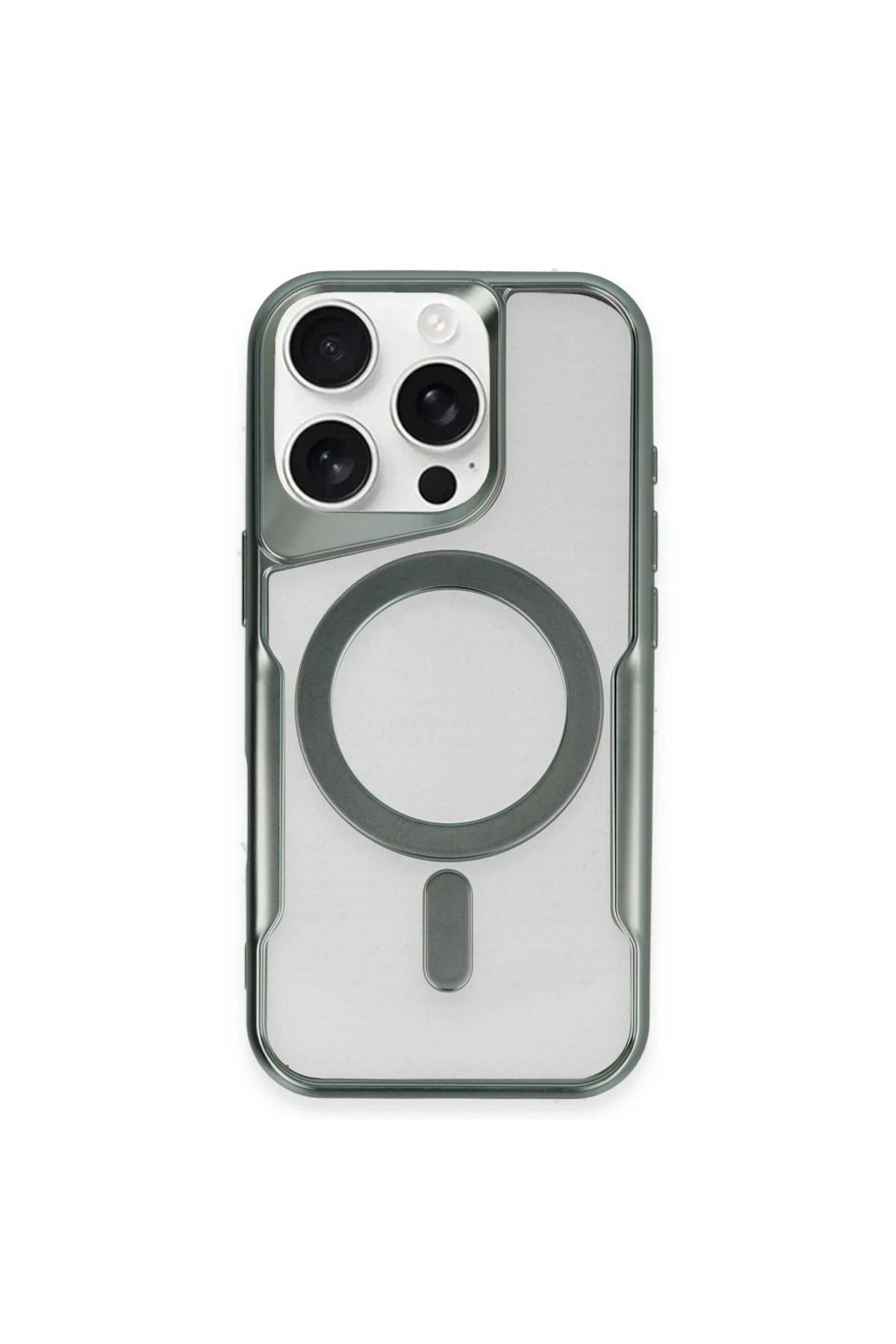 NewFace iPhone 11 Pro Max Kılıf Boyi Magsafe Silikon Kapak - Yeşil BSTMY