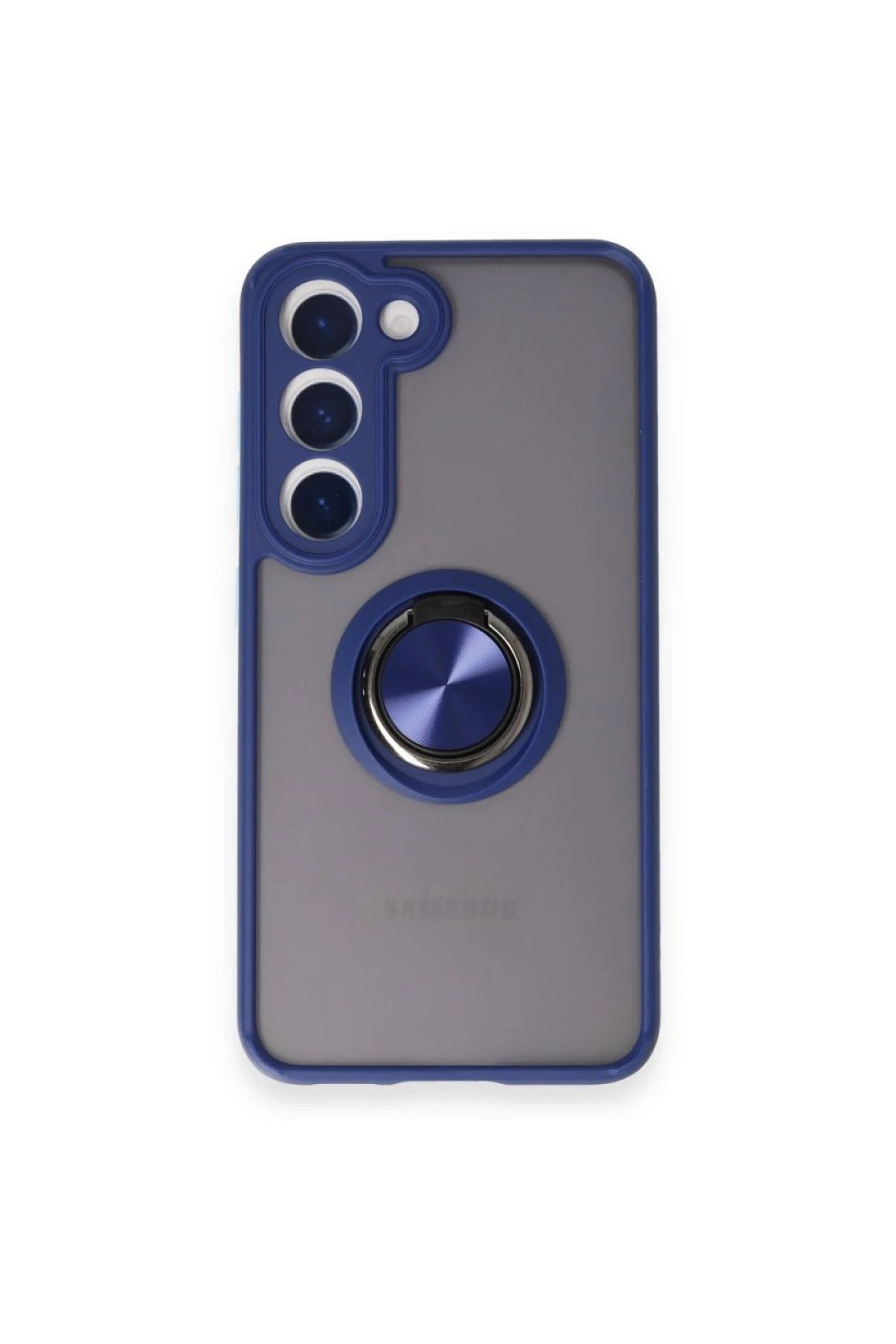 NewFace Samsung Galaxy M15 Kılıf Montreal Yüzüklü Silikon Kapak - Lacivert YNSMR