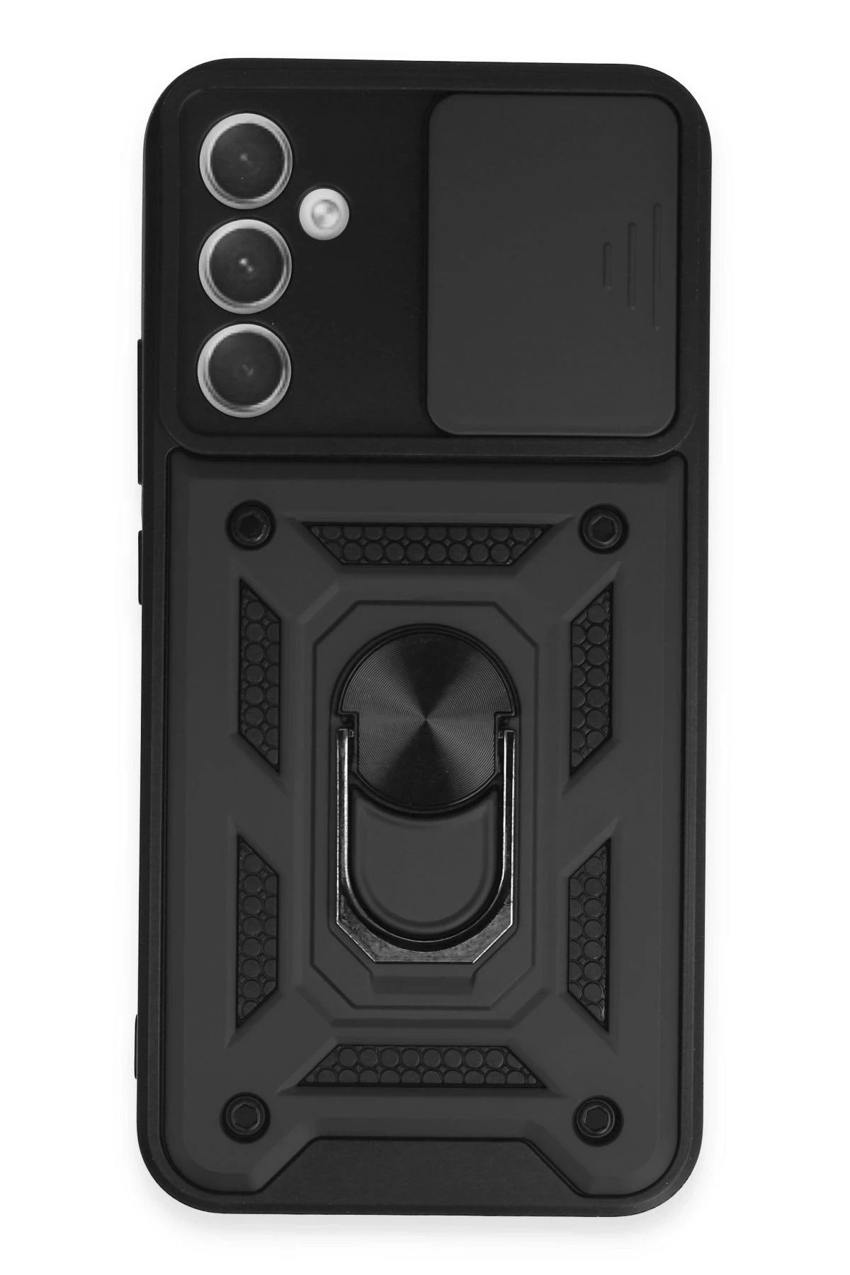 NewFace Samsung Galaxy A34 5G Kılıf Pars Lens Yüzüklü Silikon - Siyah BSTMY