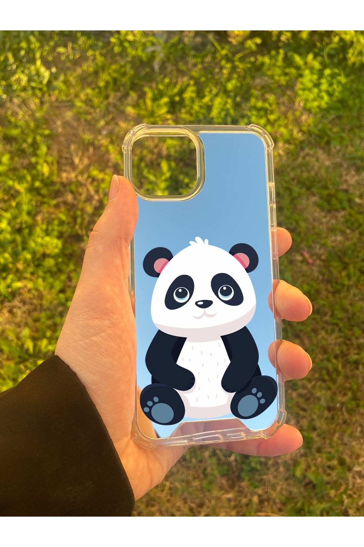 blueb İphone 13 Uyumlu Aynalı Poncik Desenli Darbe Kamera Korumalı Silikon Telefon Kılıfı