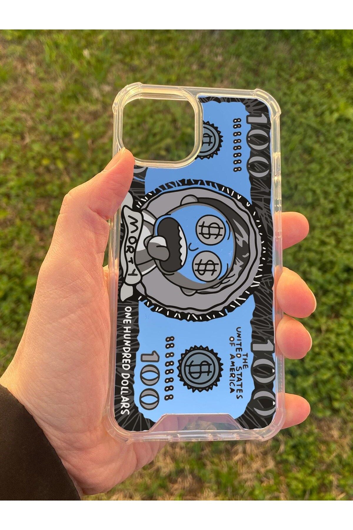 MBB ETİCARET İphone 15 Uyumlu Aynalı Dollars Desenli Darbe Kamera Korumalı Silikon Telefon Kılıfı