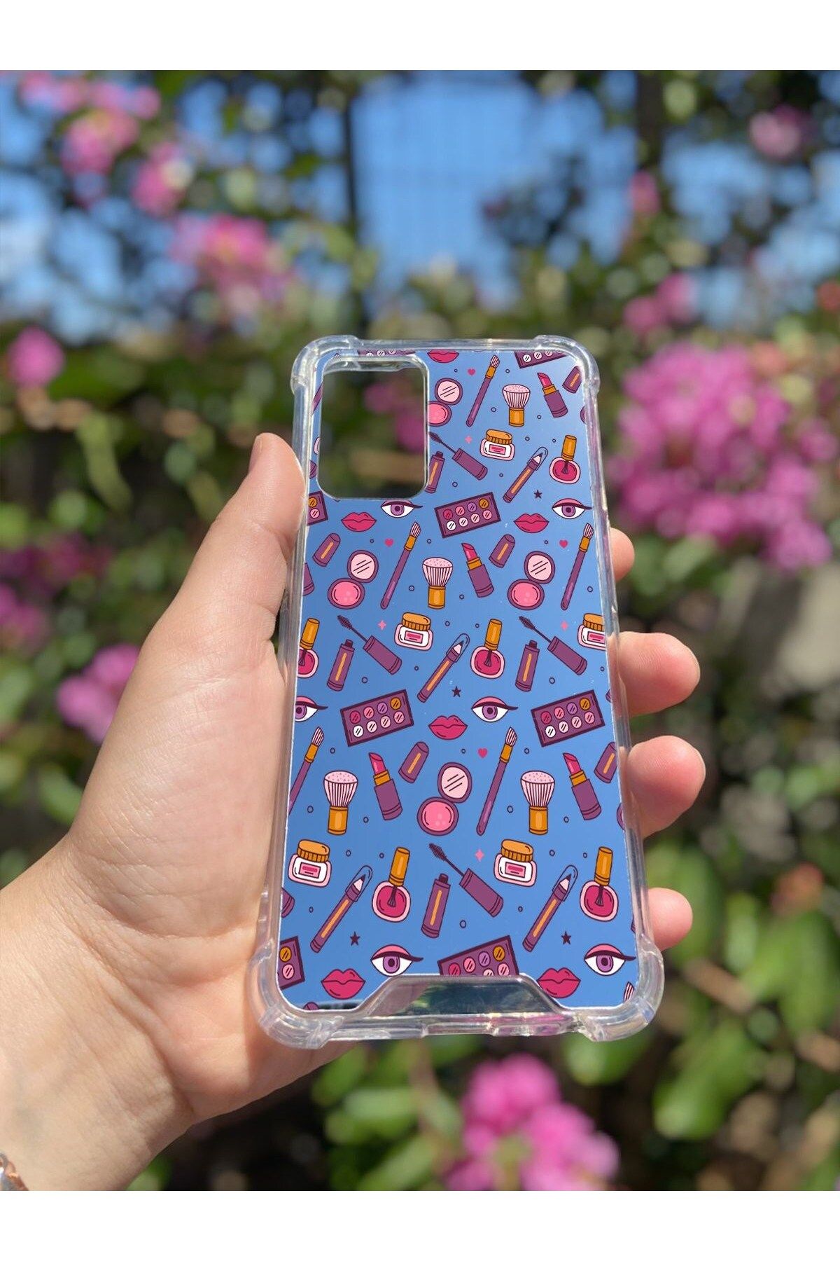 MBB ETİCARET Oppo A16 Uyumlu Aynalı Makyaj Desenli Darbe Kamera Korumalı Silikon Telefon Kılıfı