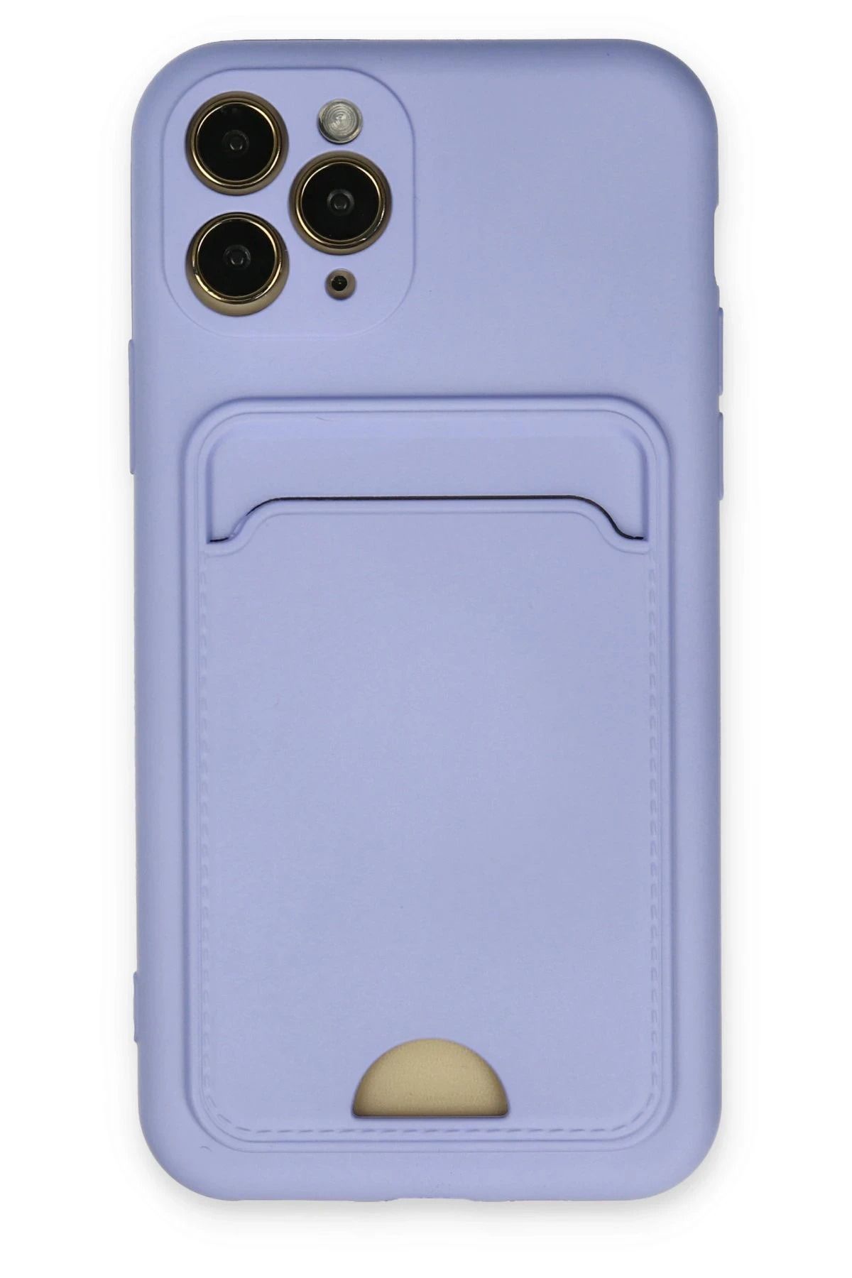 NewFace iPhone 11 Pro Kılıf Kelvin Kartvizitli Silikon - Lila HNZRN