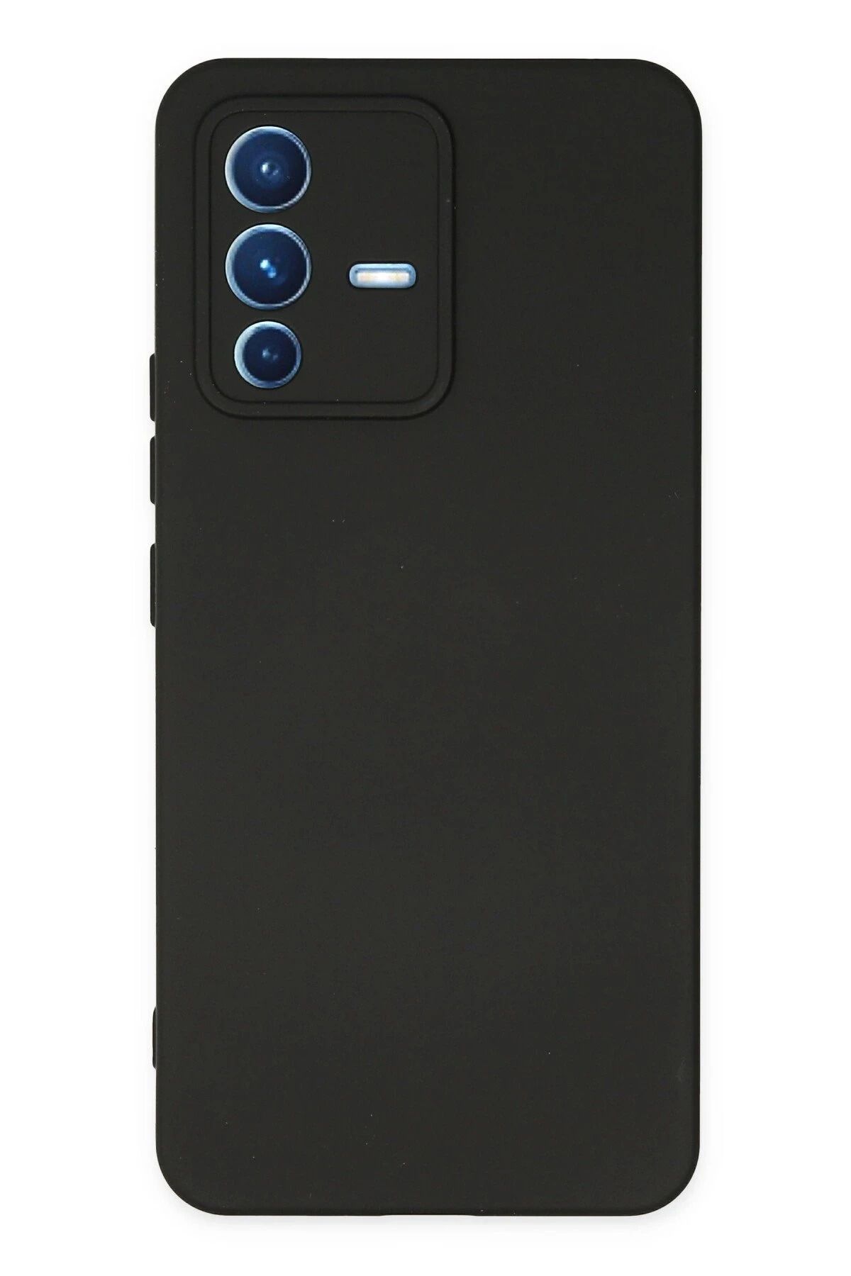 NewFace Vivo V23 5G Kılıf Nano içi Kadife Silikon - Siyah YNSMR