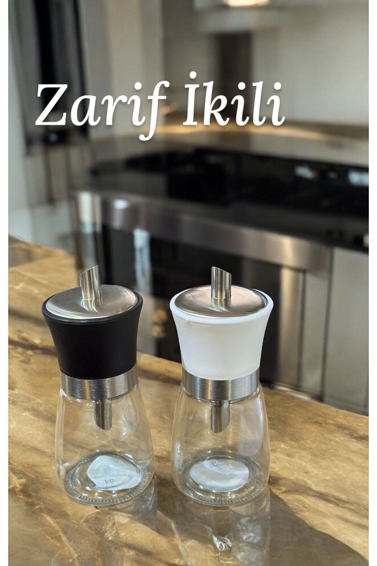 kitchenboost Dökmeli toz şekerlik - 2 li cam dökme toz şekerlik
