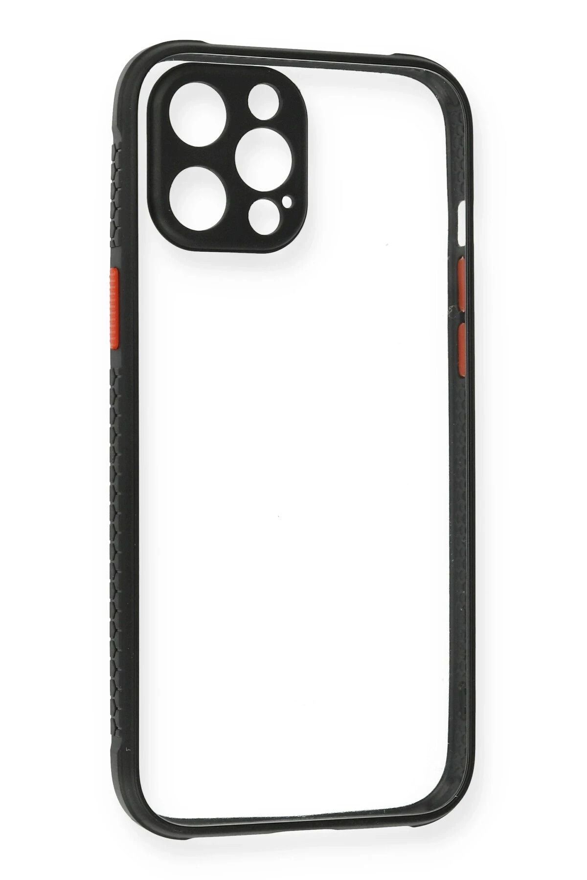 NewFace iPhone 12 Pro Kılıf Miami Şeffaf Silikon - Siyah INSLM