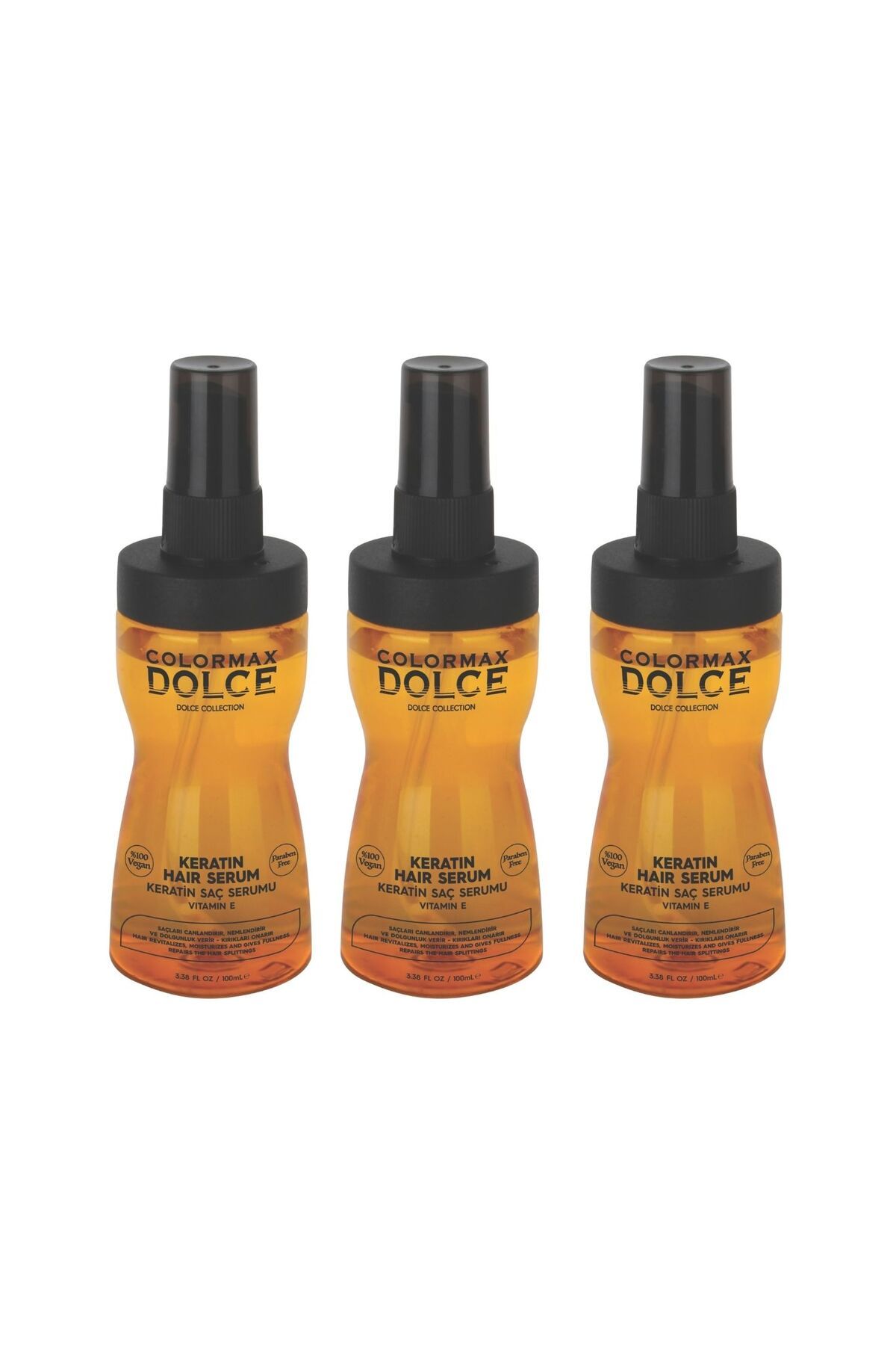 COLORMAX DOLCE NEW Series Vegan Vitamin E Keratin Saç Serumu 100 ML 3 Adet
