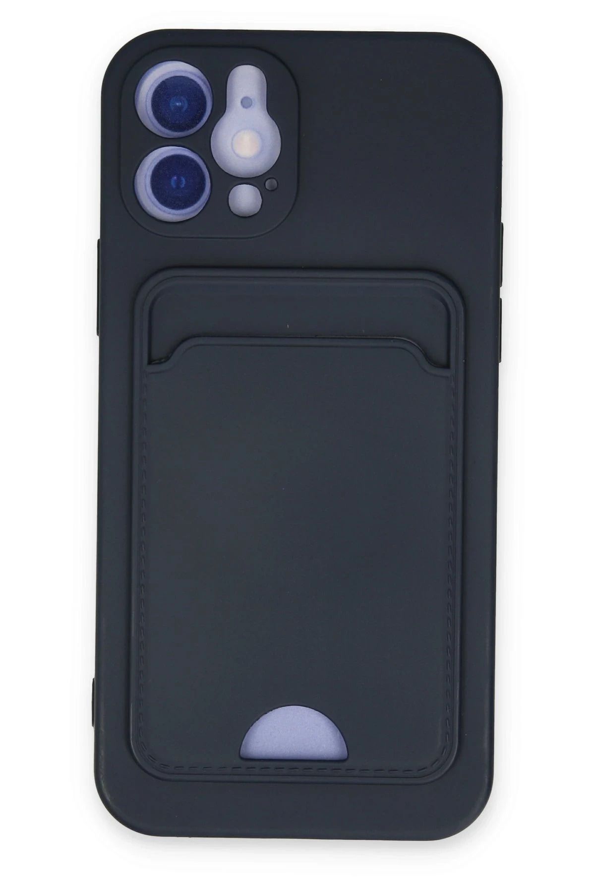 NewFace iPhone 12 Kılıf Kelvin Kartvizitli Silikon - Lacivert JOJUA