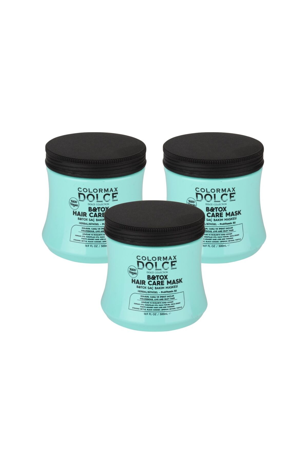 COLORMAX DOLCE NEW Series B&Tox ProVitamin B5 Vegan Saç Maskesi 500 ML 3 Adet