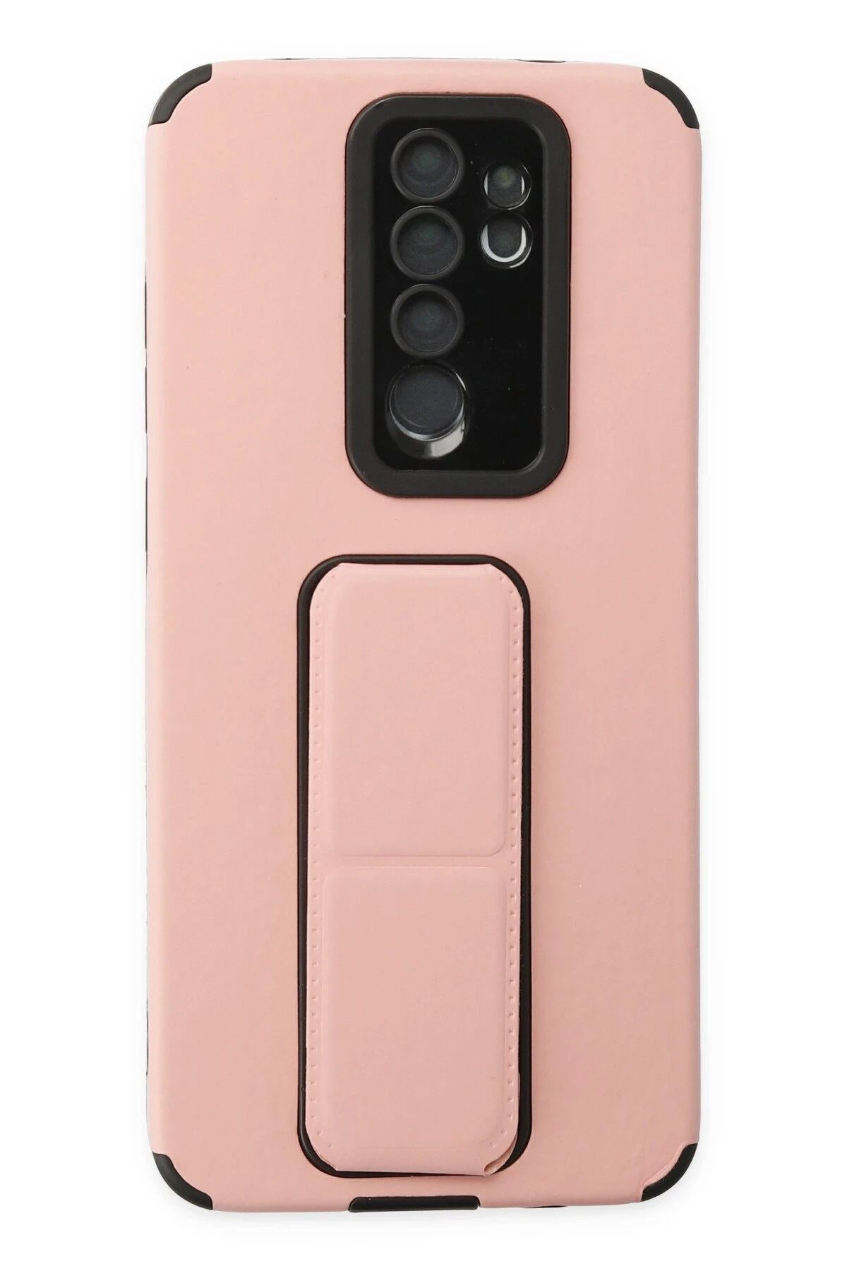 NewFace Xiaomi Redmi Note 8 Pro Kılıf Mega Standlı Silikon - Pudra YNSMR