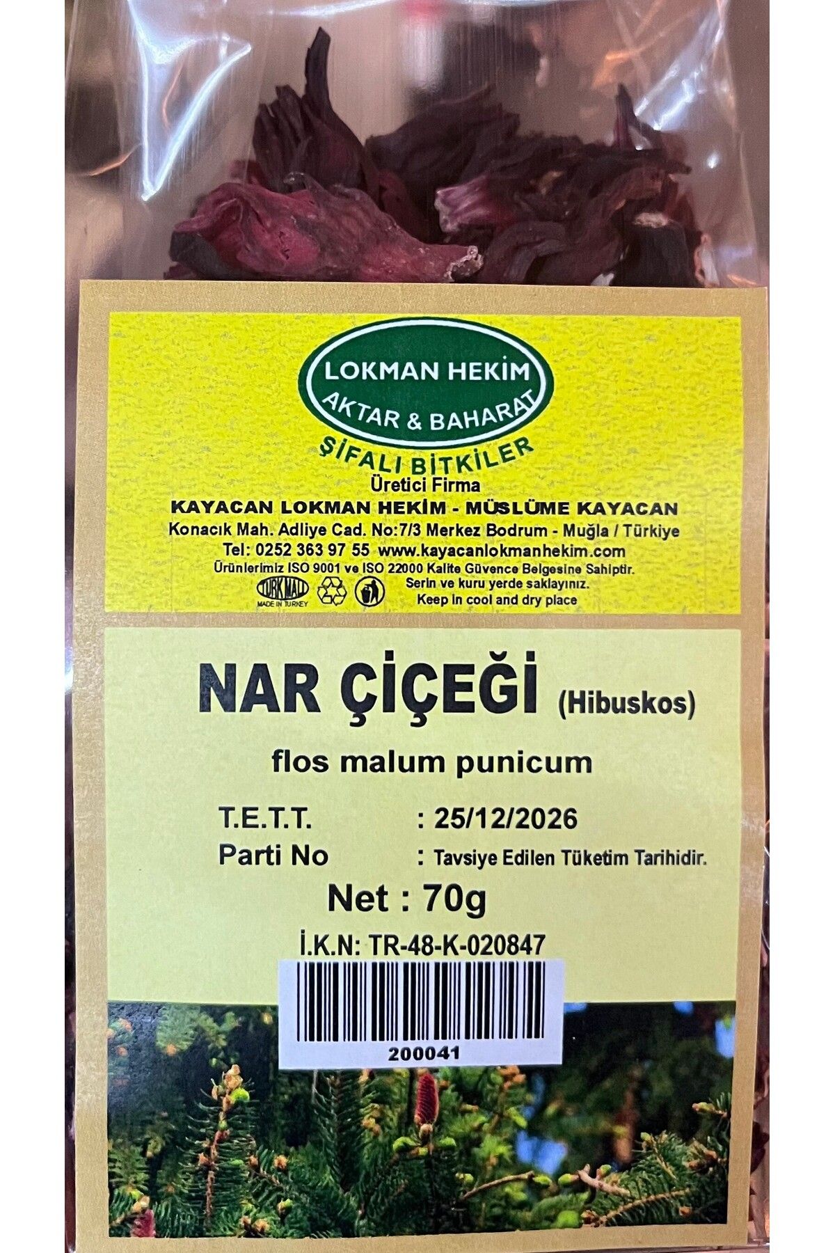 Lokman Hekim Nar çiçeği ( hibuskus ) 70gr.