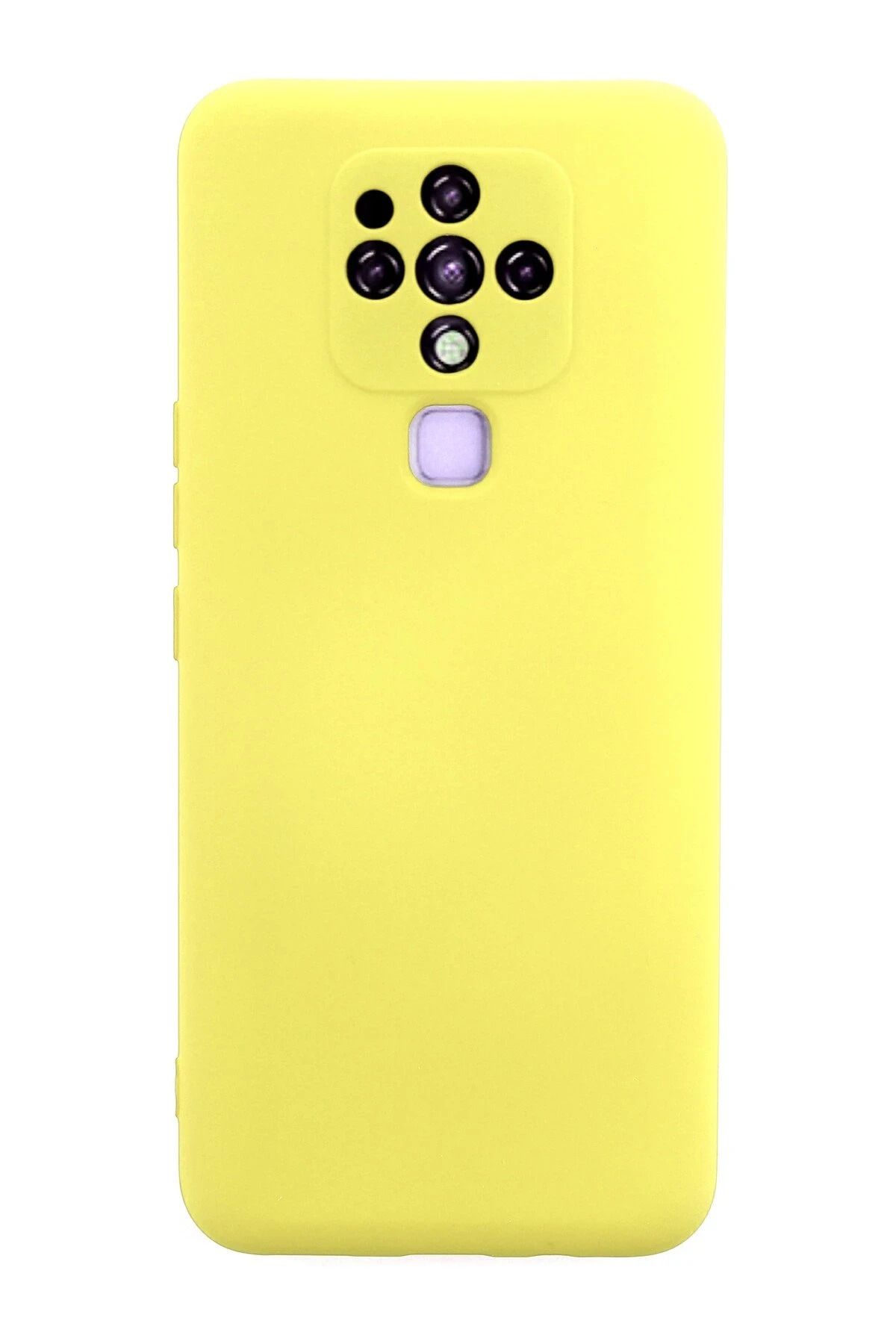 NewFace Tecno Camon 16 Kılıf Nano içi Kadife Silikon - Sarı HNZRN
