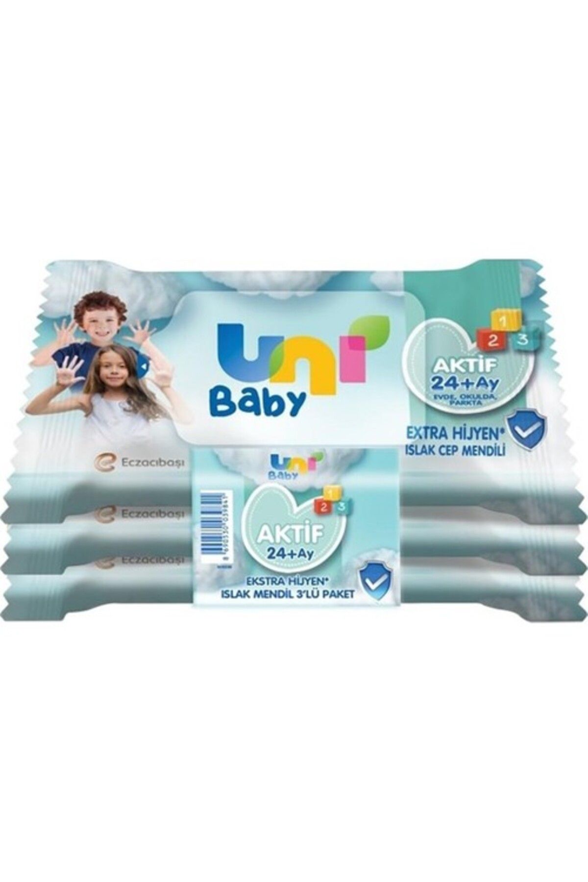 Uni Baby Islak Mendil Aktif Hijyenik 3 X15 Li (24+ Ay)