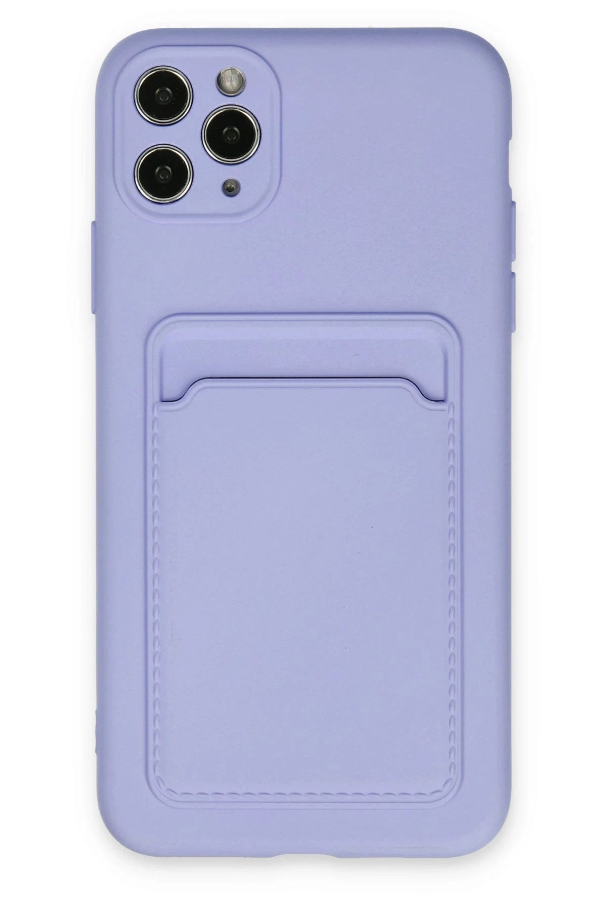 NewFace iPhone 11 Pro Max Kılıf Kelvin Kartvizitli Silikon - Lila JOJUA
