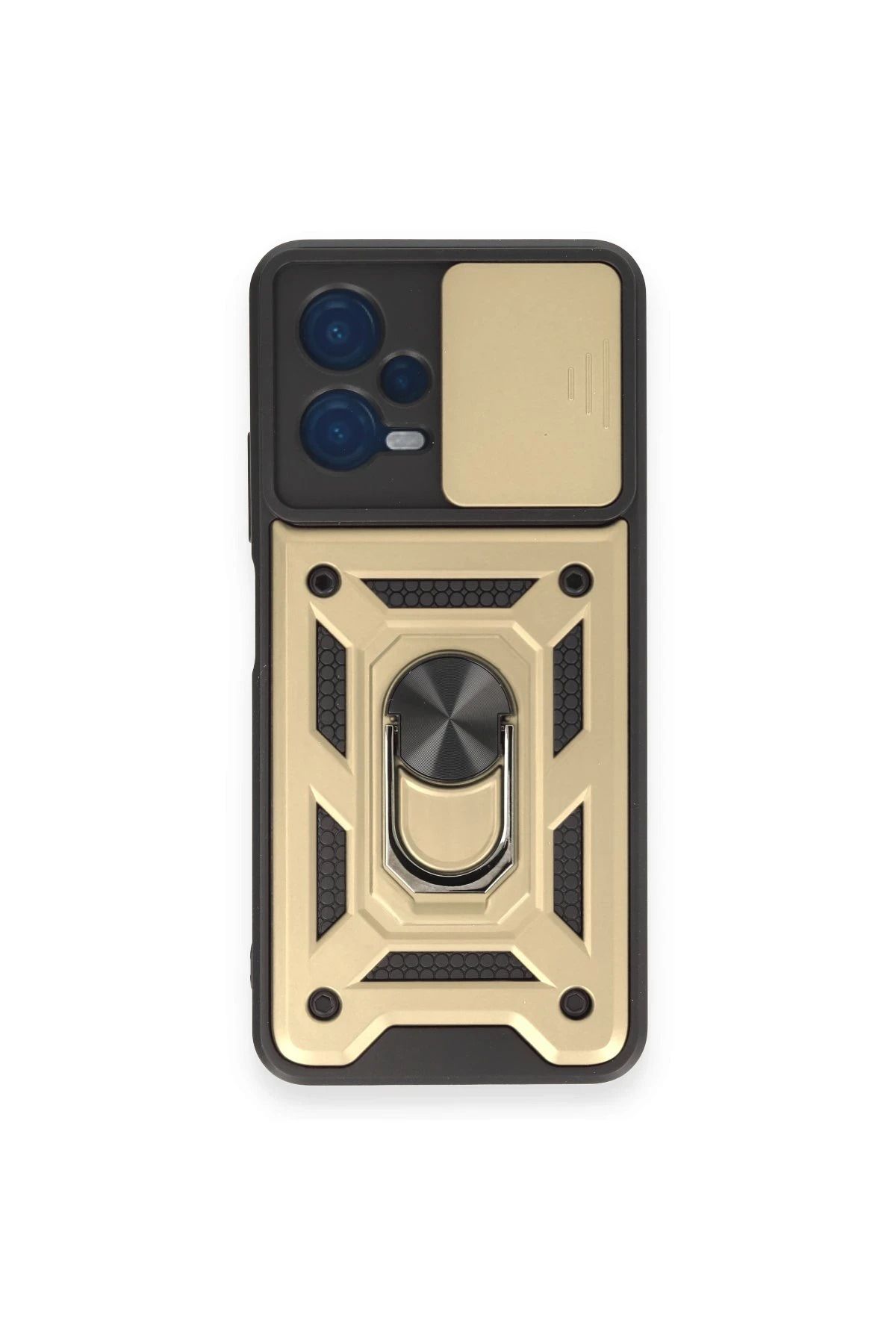 NewFace Xiaomi Redmi Note 12 4G Kılıf Pars Lens Yüzüklü Silikon - Gold INSLM