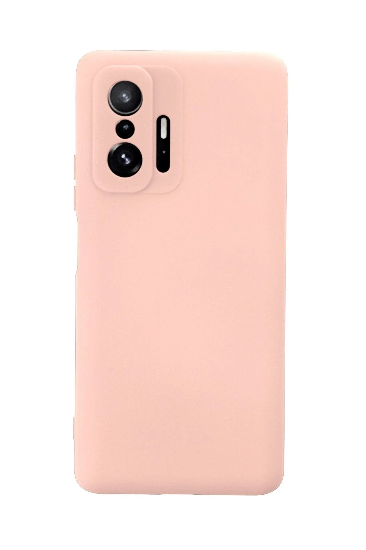 NewFace Xiaomi Mi 11T Pro Uyumlu Kılıf Nano içi Kadife Silikon - Pudra YNSMR