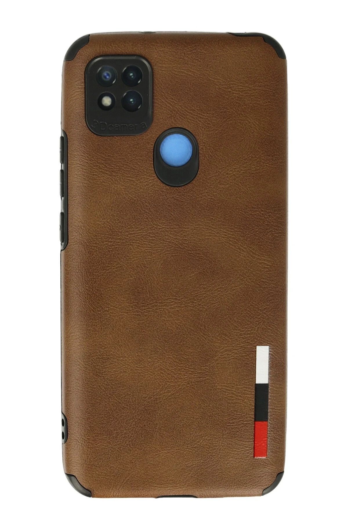 NewFace Xiaomi Redmi 9C Kılıf Loop Deri Silikon - Kahverengi JOJUA