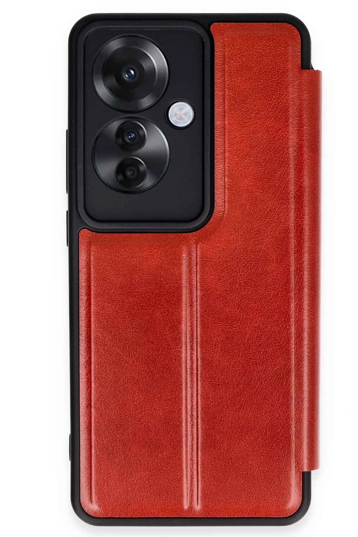 NewFace Reno 11F Kılıf Flip Cover - Kırmızı YNSMR