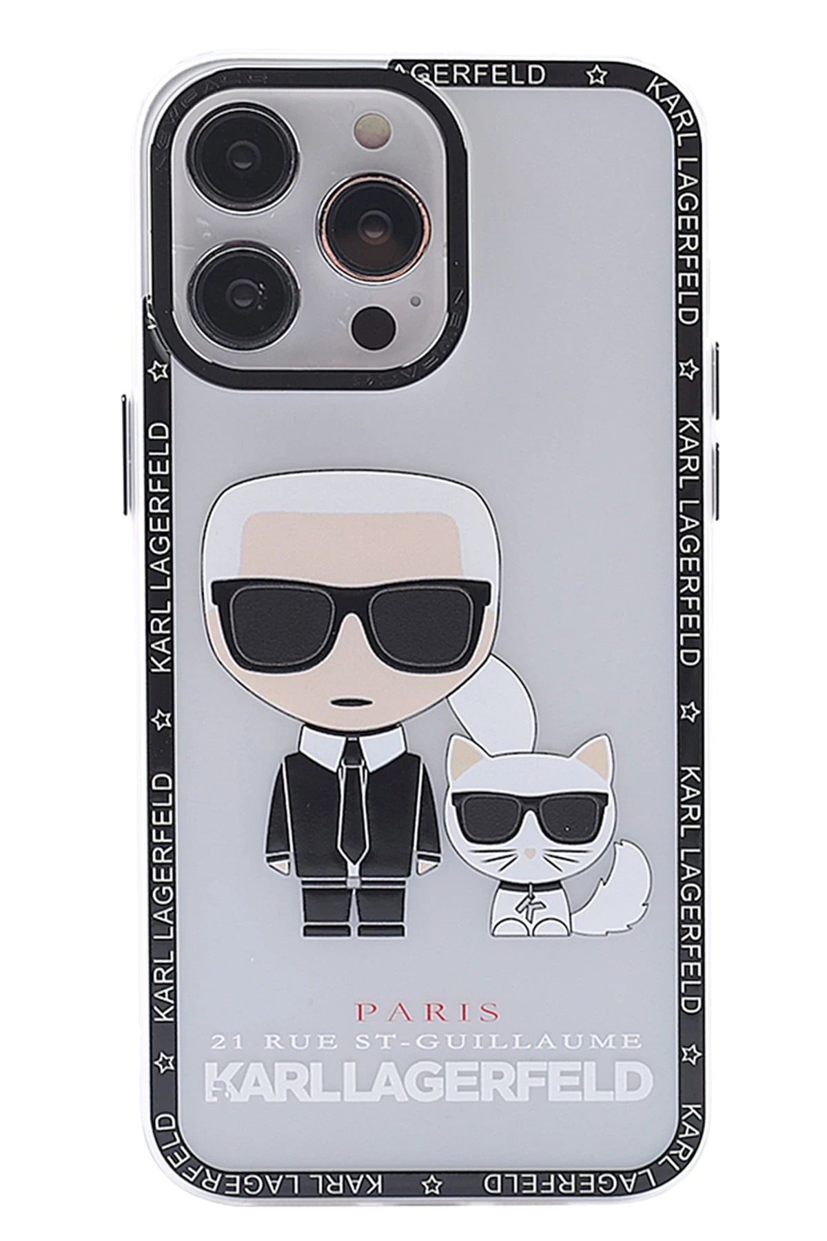 NewFace iPhone 14 Pro Kılıf Prada Desenli Kapak - Prada Şeffaf - 1 FLKRY