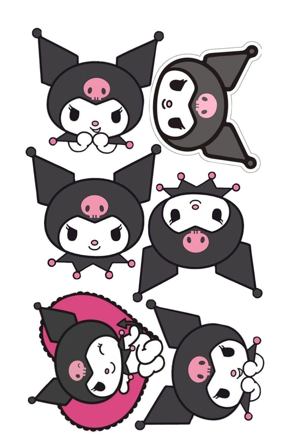 BK Design Kuromi Sticker Telefon Laptop Notebook Tablet Defter Matara Stiker Etiket ST1607