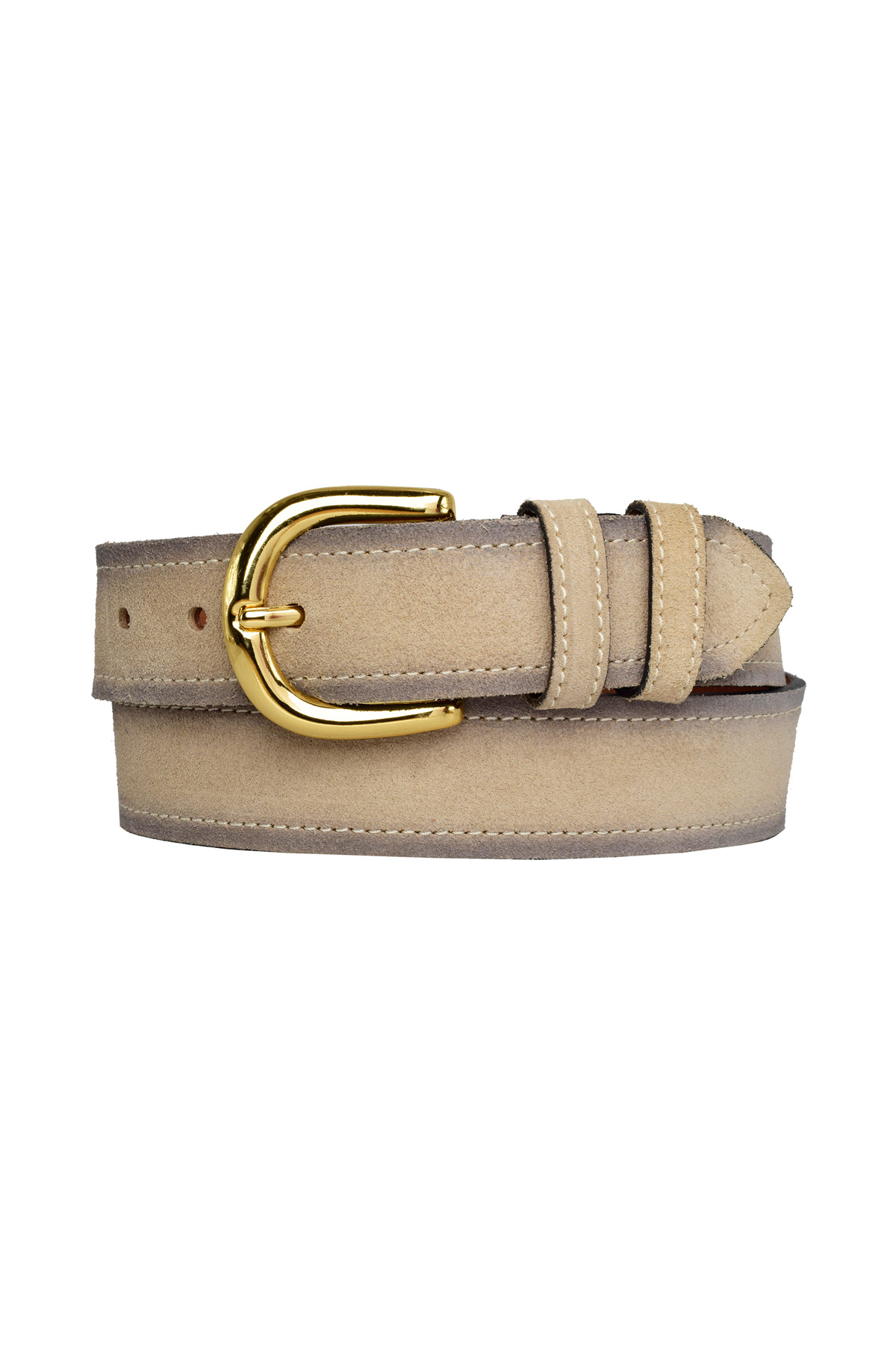 GoDeri-Genuine Leather, Gold Buckle 4 Cm Suede Cream Women's Belt; Jeans, Sports Belt=an-byn-26 4
