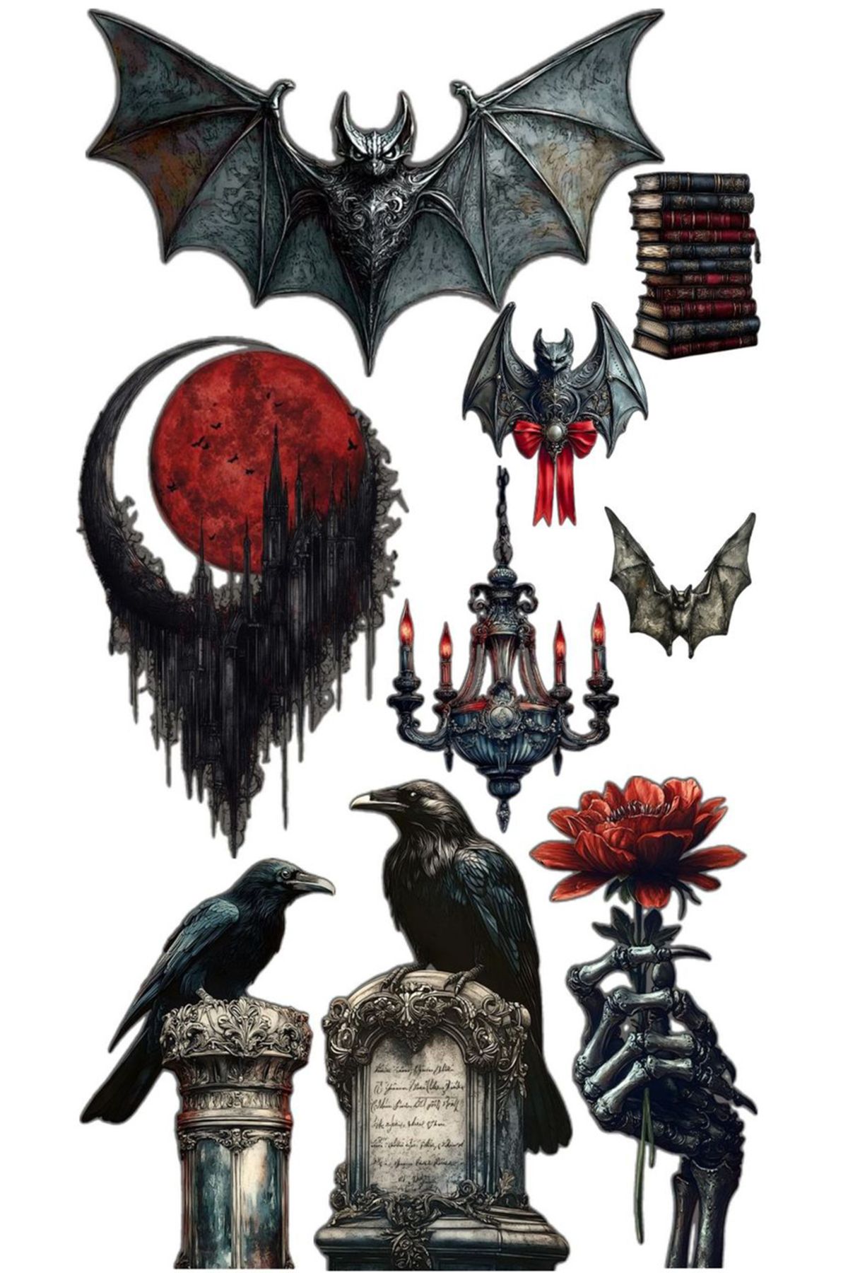 BK Design Gotik Sticker Telefon Laptop Notebook Tablet Defter Matara Stiker Etiket ST1491