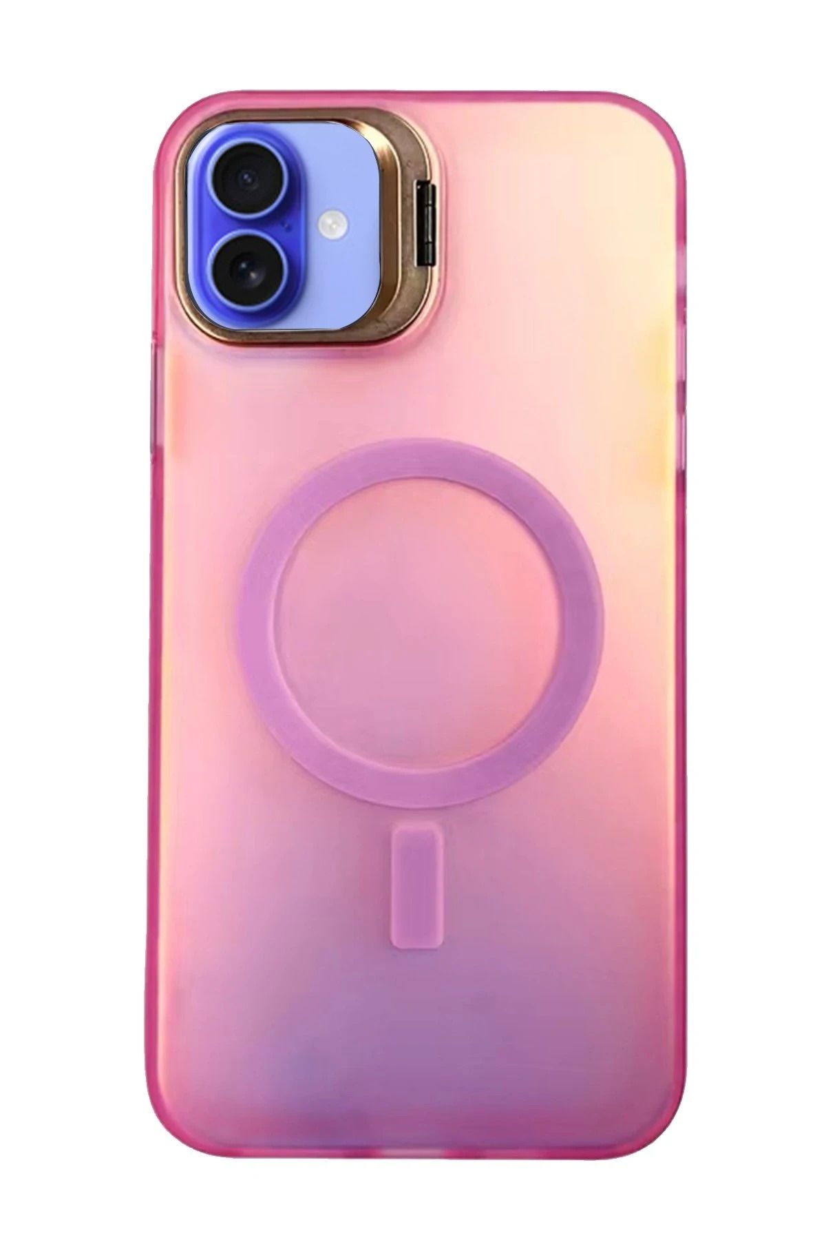NewFace iPhone 16 Primera Magsafe Standlı Kapak - Pembe INSLM