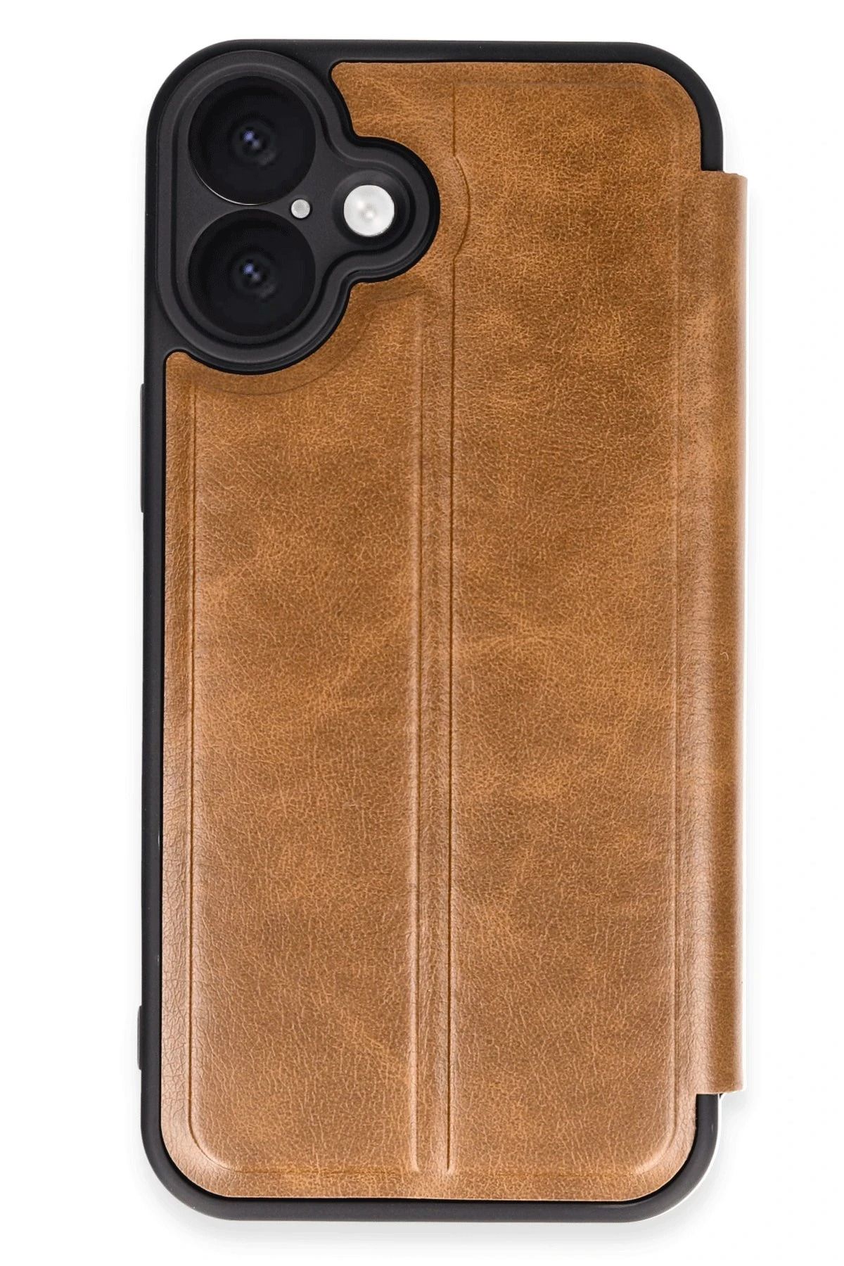 NewFace iPhone 16 Plus Kılıf Flip Cover - Taba HNZRN
