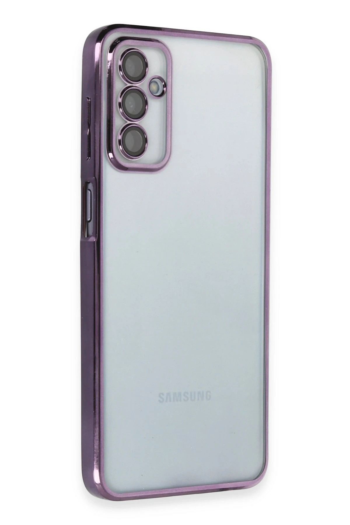 NewFace Samsung Galaxy M23 Kılıf Lensli Silikon - Mor JOJUA