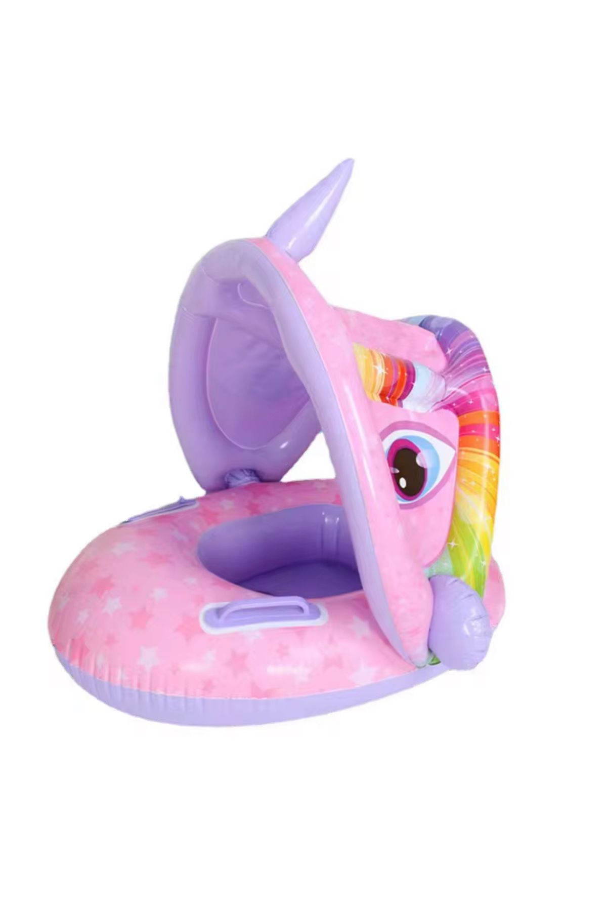 GRSTOYS UNICORN ŞEKİLLİ, GÜNEŞ KORUMALI,DENİZ VE HAVUZ BEBEK YÜZME SİMİDİ