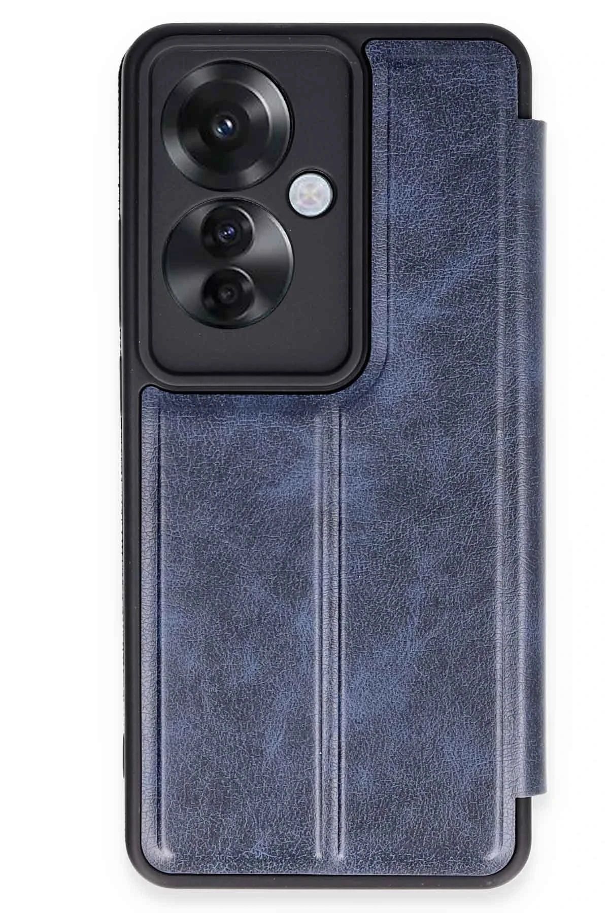 NewFace Reno 11F Kılıf Flip Cover - Lacivert YNSMR