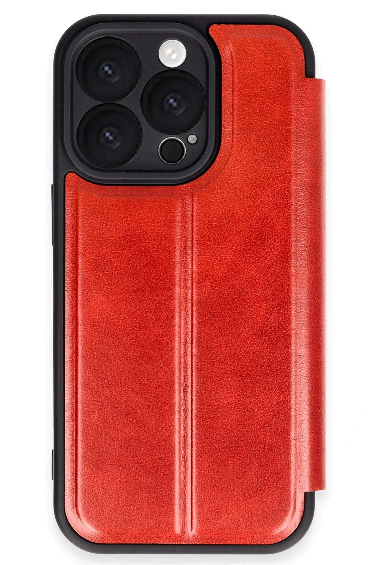 NewFace iPhone 16 Pro Kılıf Flip Cover - Kırmızı HNZRN