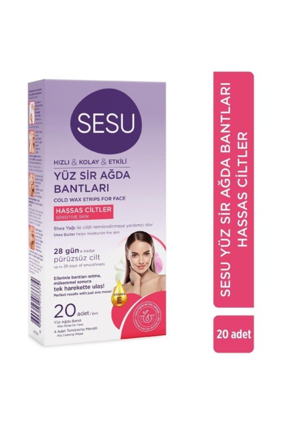 Sesu Ağda Bandı 20 Lı Hassas Cilt Pembe Shea 2021