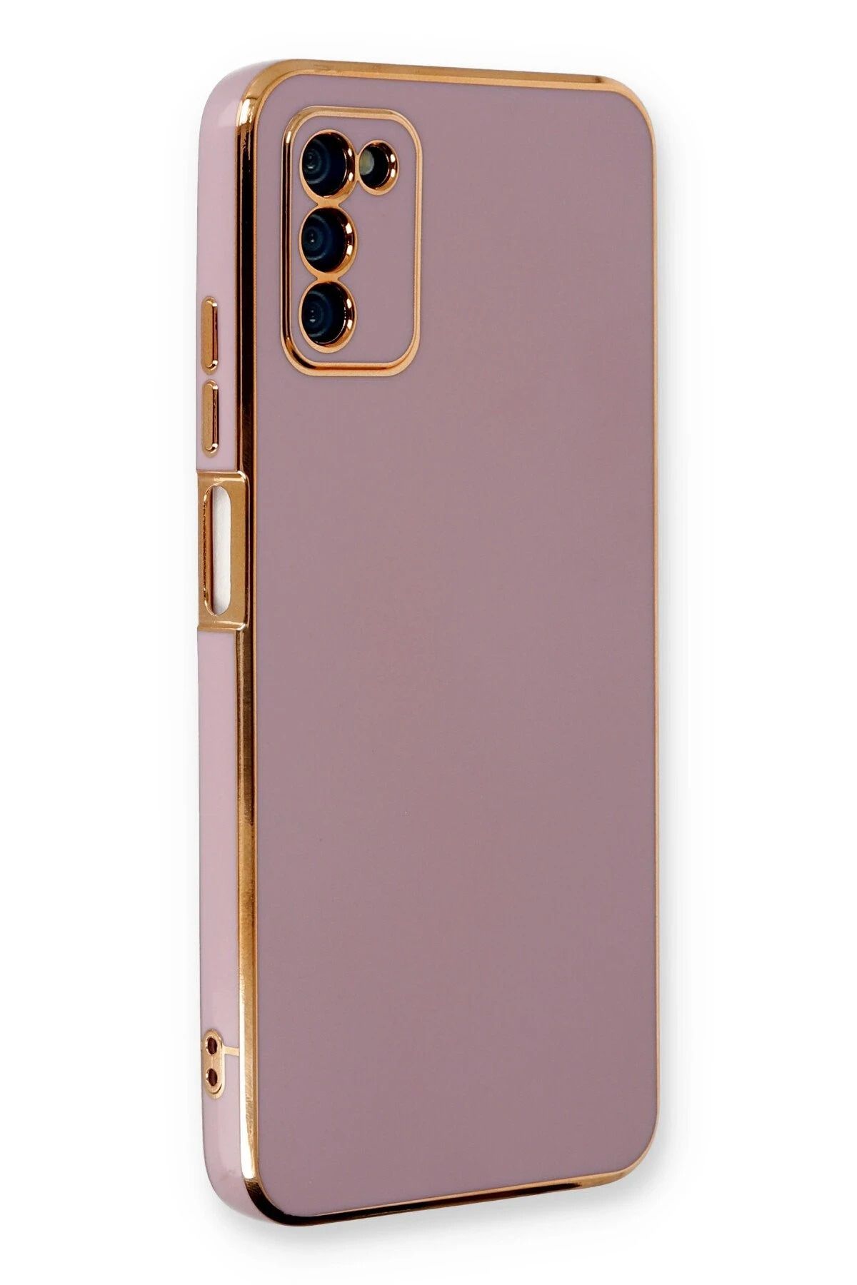 NewFace Samsung Galaxy A03S Kılıf Volet Silikon - Mor LZWDR