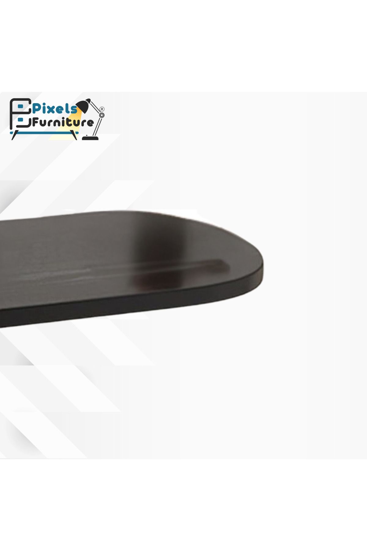 PixelsFurniture-مجموعة 2 طاولة جانبية من بكسل الأثاث على شكل C للأريكة والسرير، طاولة بقواعد معدنية صلبة 4