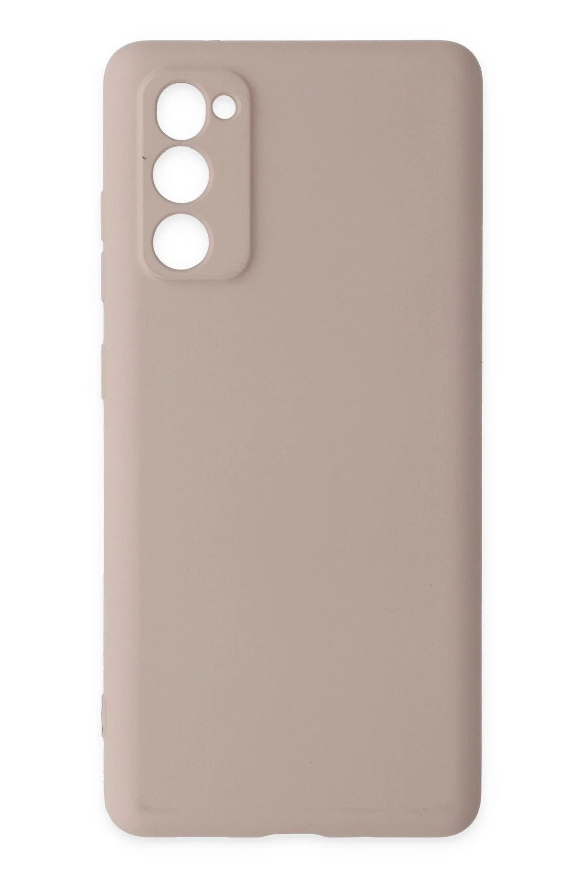NewFace Galaxy S20 FE Kılıf Uyumlu içi Kadife Silikon - Pudra INSLM