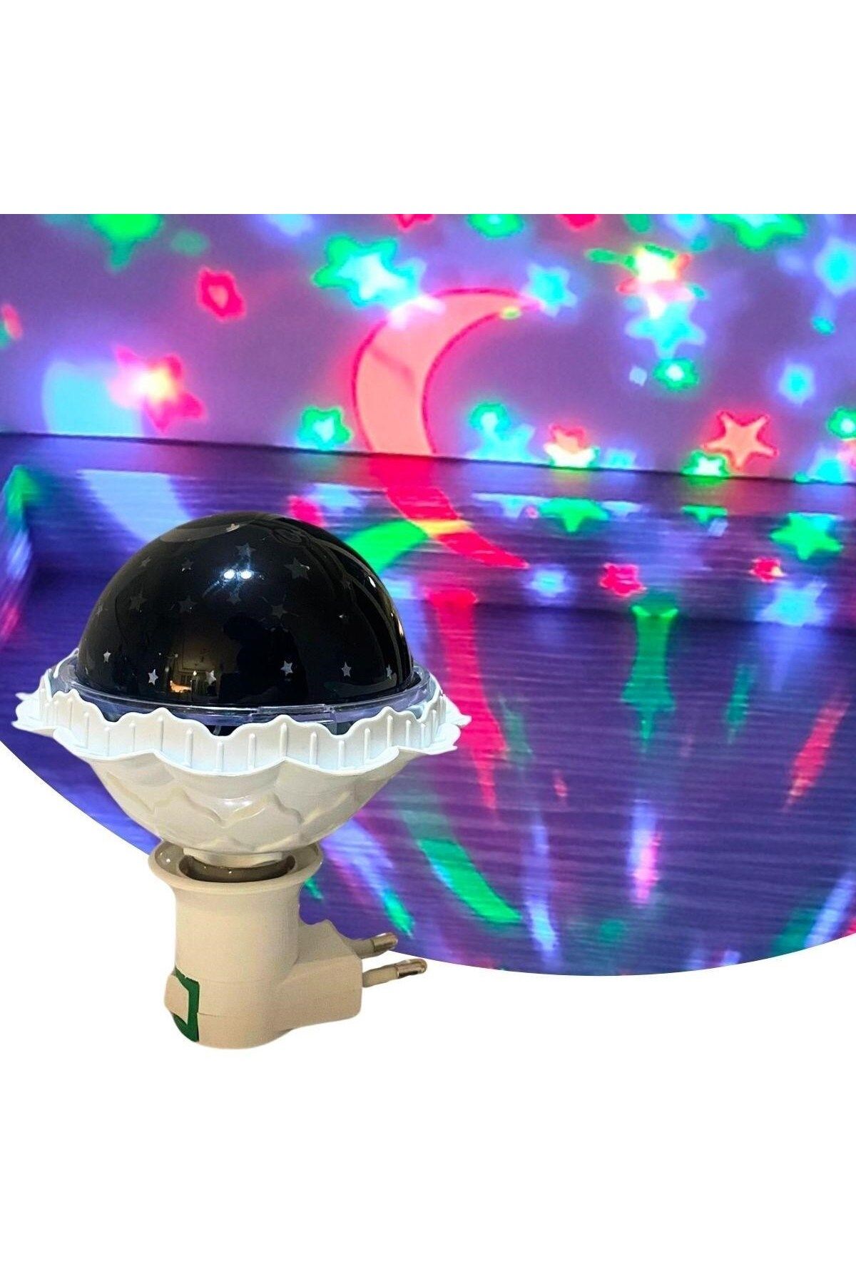 blueb ® Kristal Gökyüzü Modlu Yıldızlı Hareketli 360 Derece Dönen Kristal Led Ampül