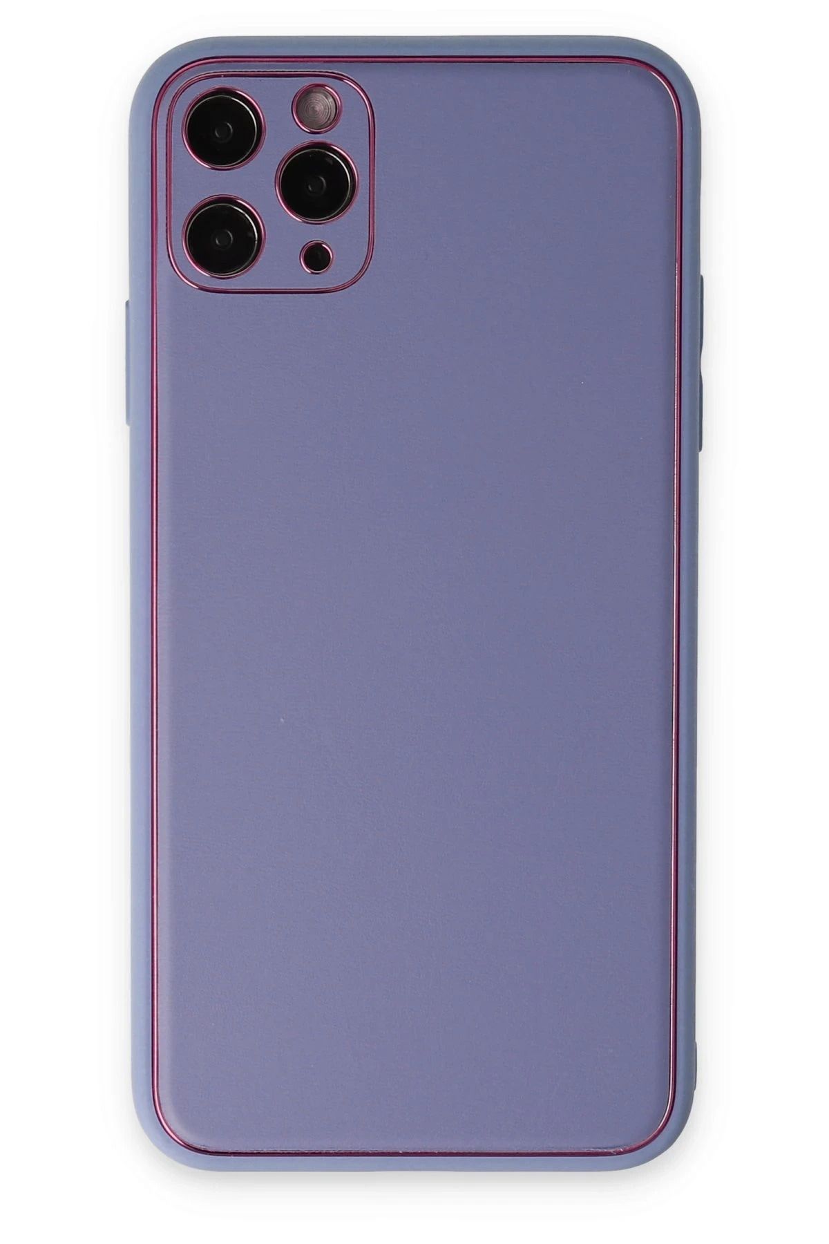 NewFace iPhone 11 Pro Kılıf Coco Deri Silikon Kapak - Açık Lila INSLM