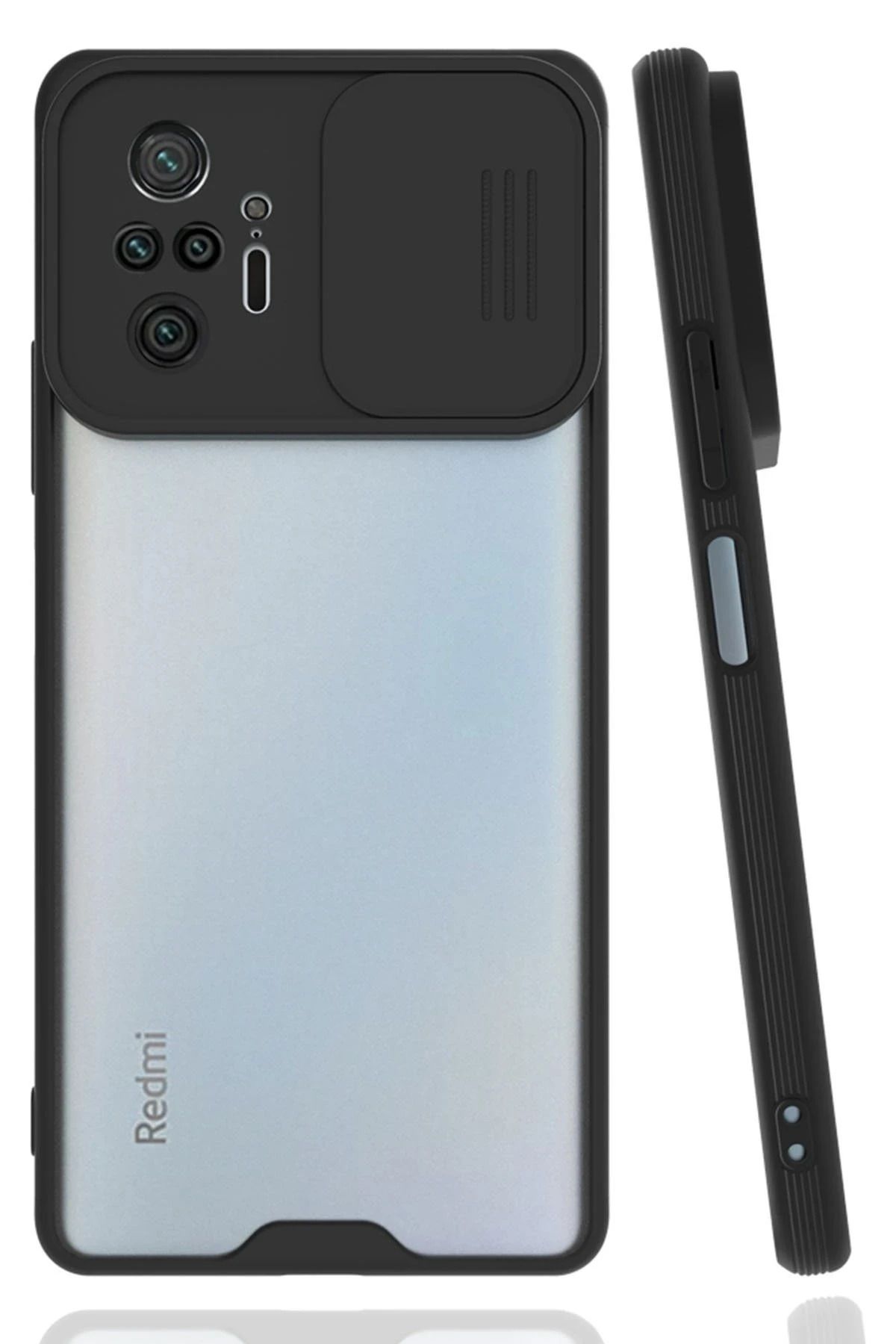 NewFace Xiaomi Redmi Note 10 Pro Kılıf Platin Kamera Koruma Silikon - Siyah JOJUA