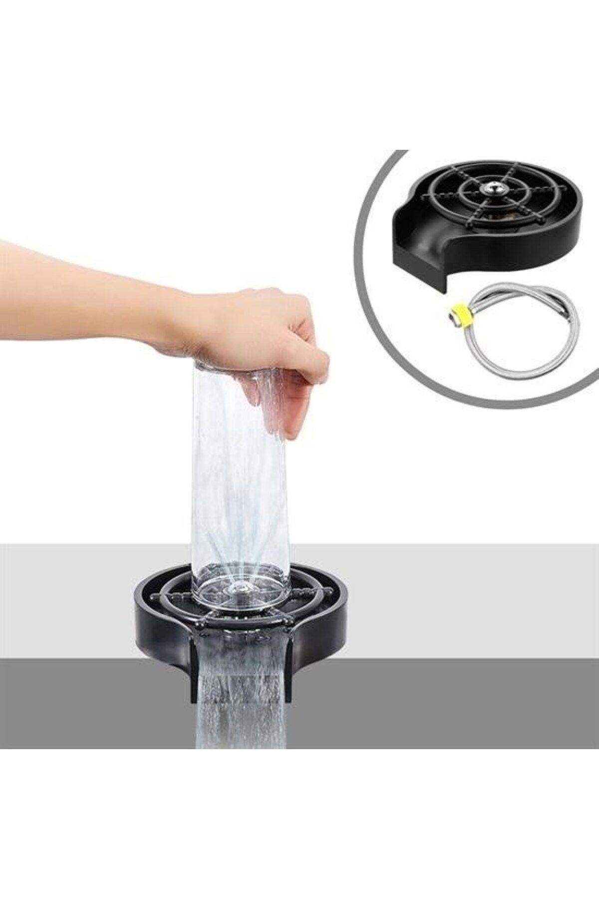 Solnova ® Yüksek Basınçlı Otomatik Bardak Yıkama Aparatı Mutfak Lavaboları İçin Hızlı Kupa Durulayıcı