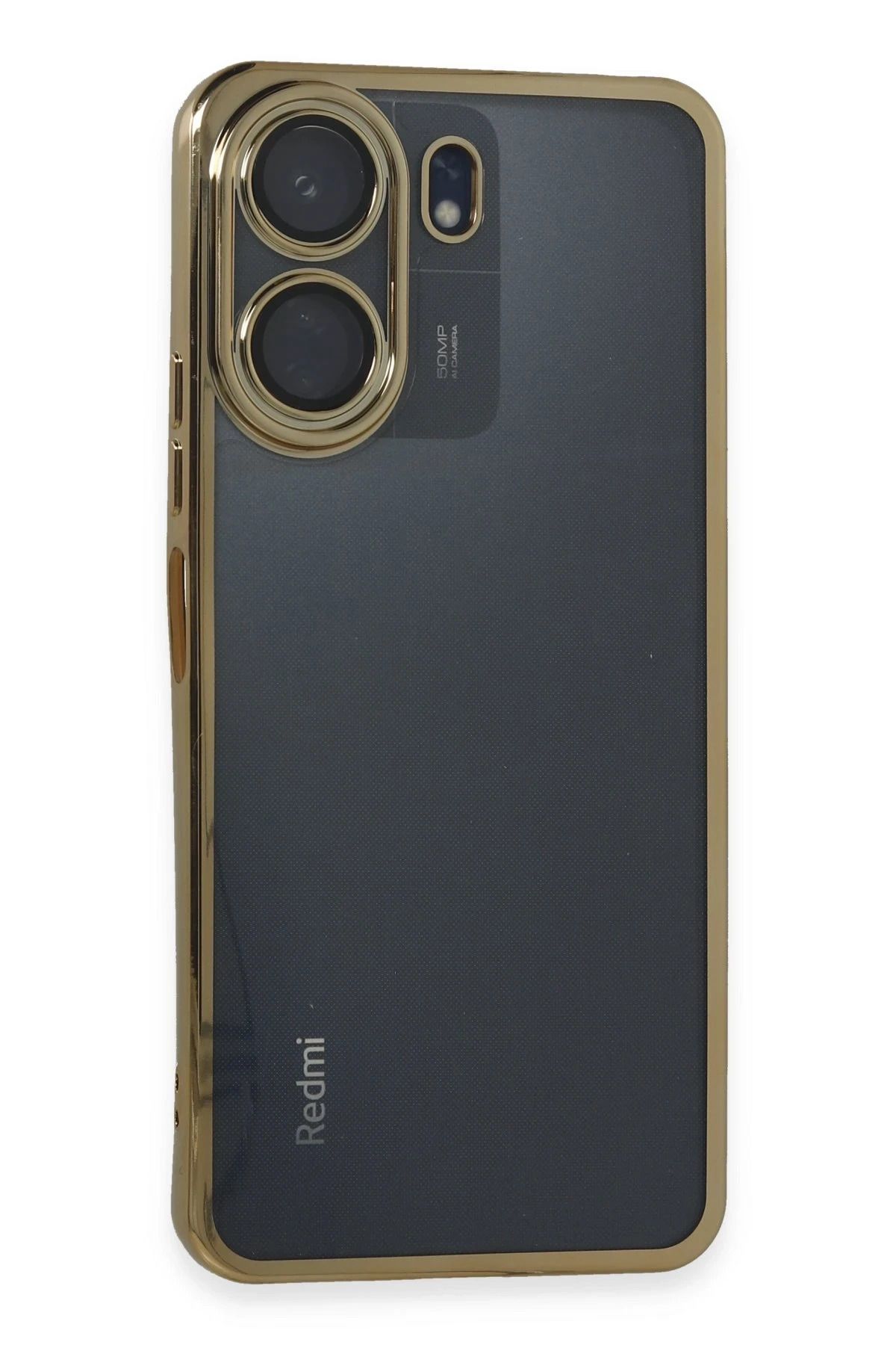 NewFace Xiaomi Redmi 13C Kılıf Lensli Silikon - Gold JOJUA