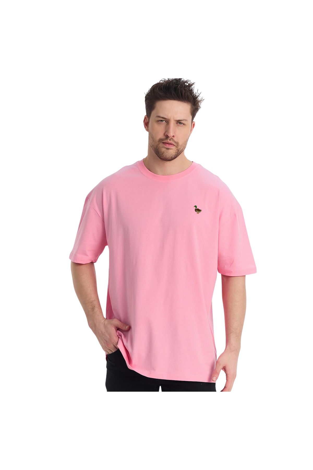 ChapellaSocks Ördek Desen Nakışlı Unisex T-shirt %100 Pamuk ve Rahat!