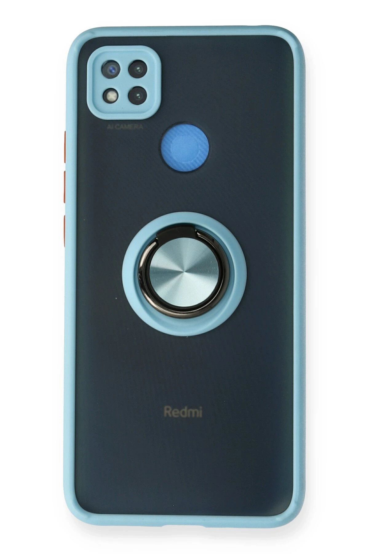 NewFace Xiaomi Redmi 9C Kılıf Montreal Yüzüklü Silikon Kapak - Buz Mavi YNSMR