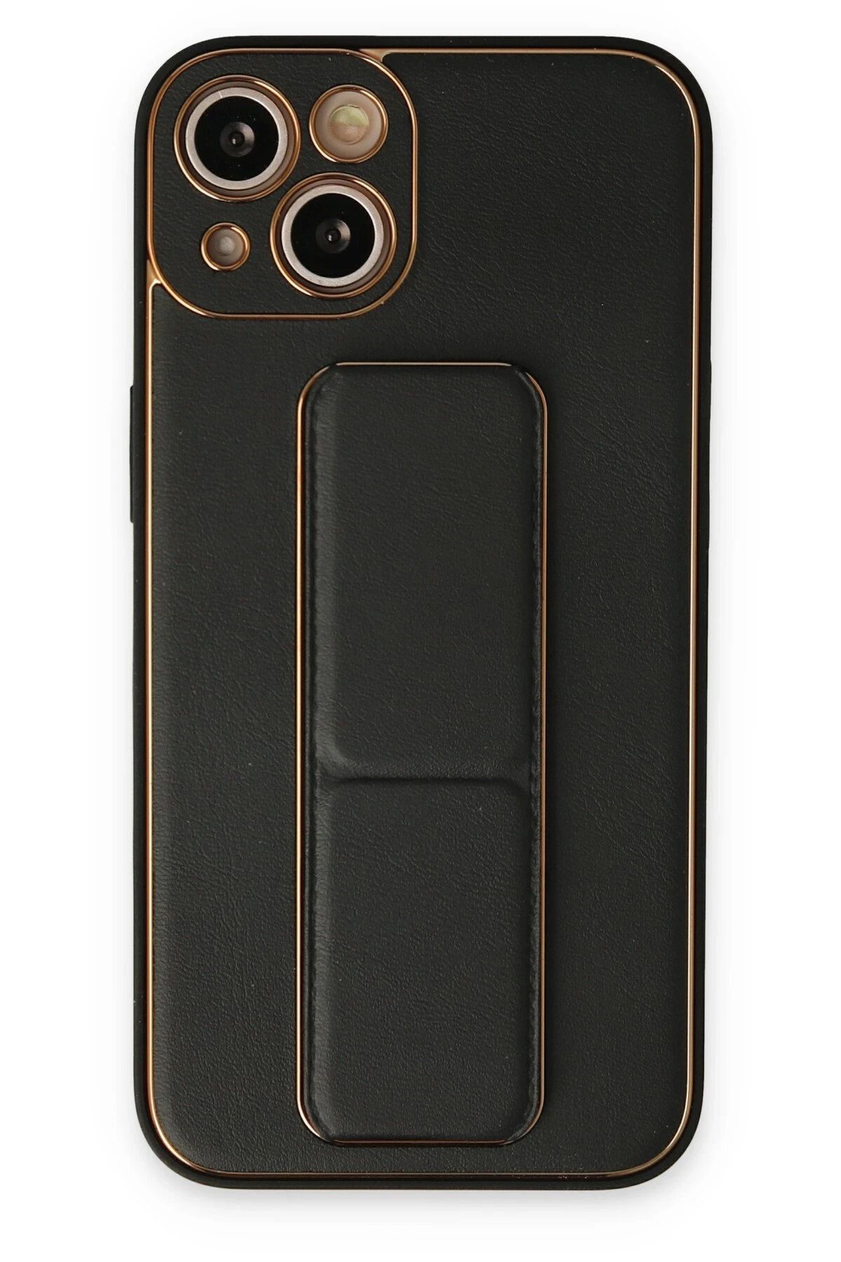 NewFace iPhone 14 Plus Kılıf Coco Deri Standlı Kapak - Siyah JOJUA