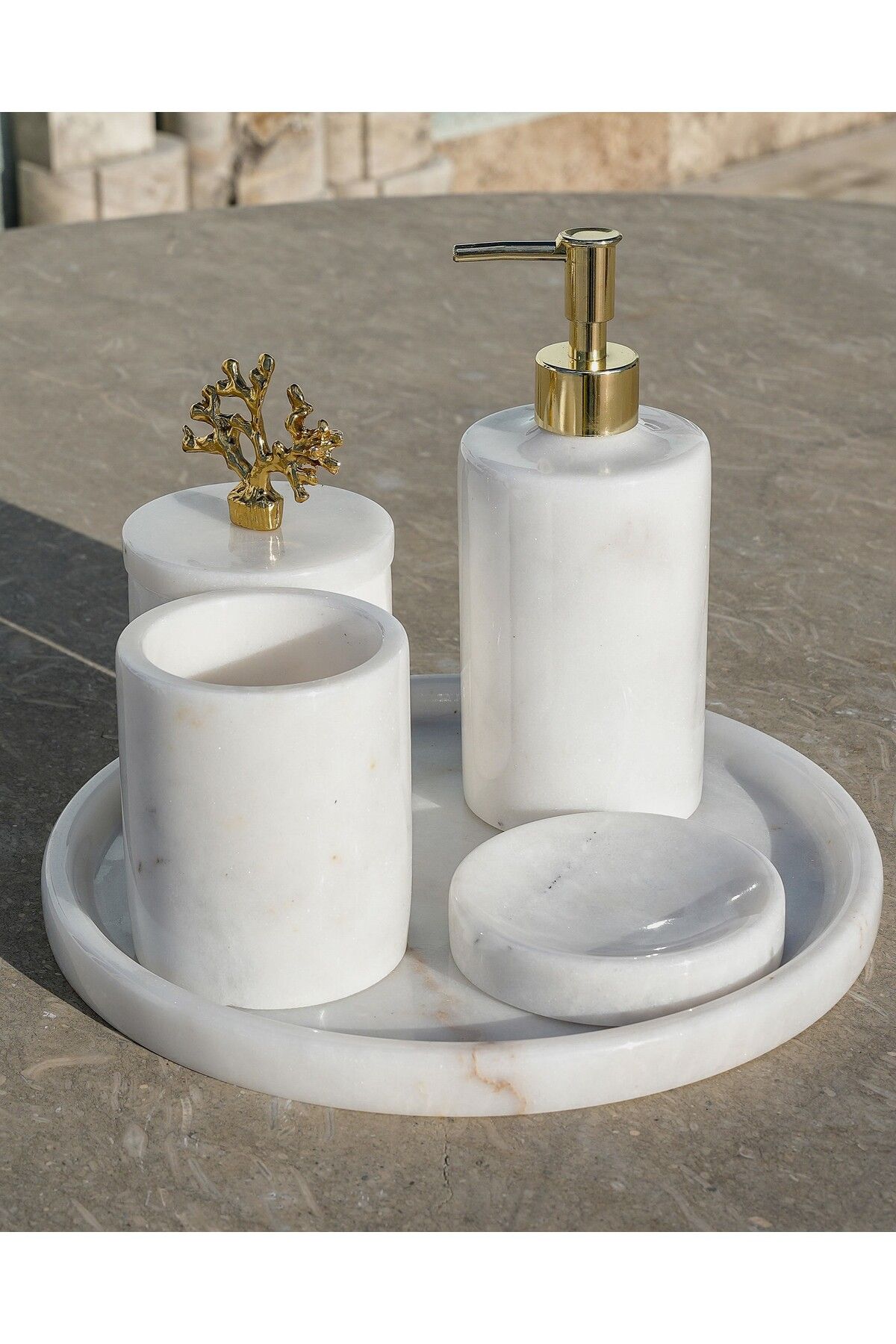 MidartStone Mermer Banyo Seti 8 parça 1.Kalite ve 1.Sınıf İşçilik