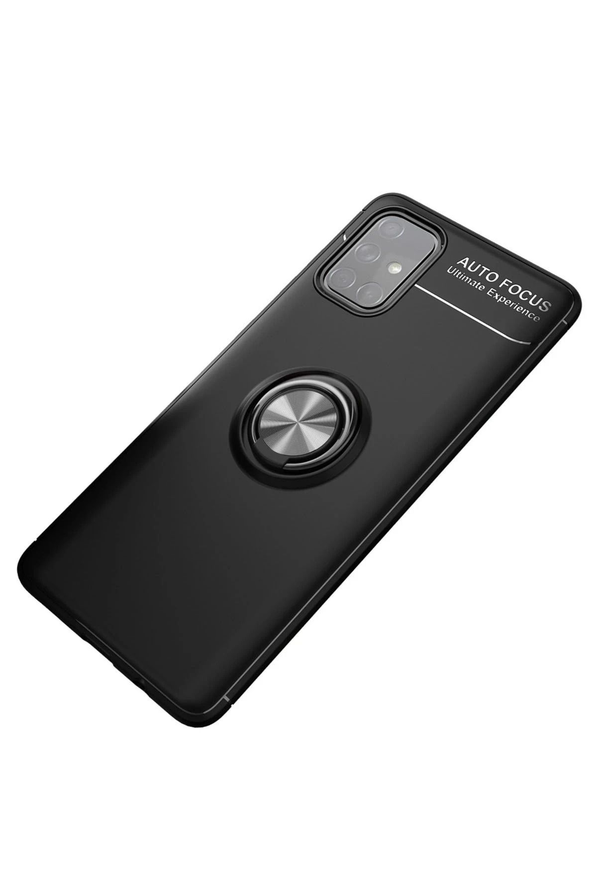 NewFace Samsung Galaxy M31S Kılıf Range Yüzüklü Silikon - Siyah INSLM