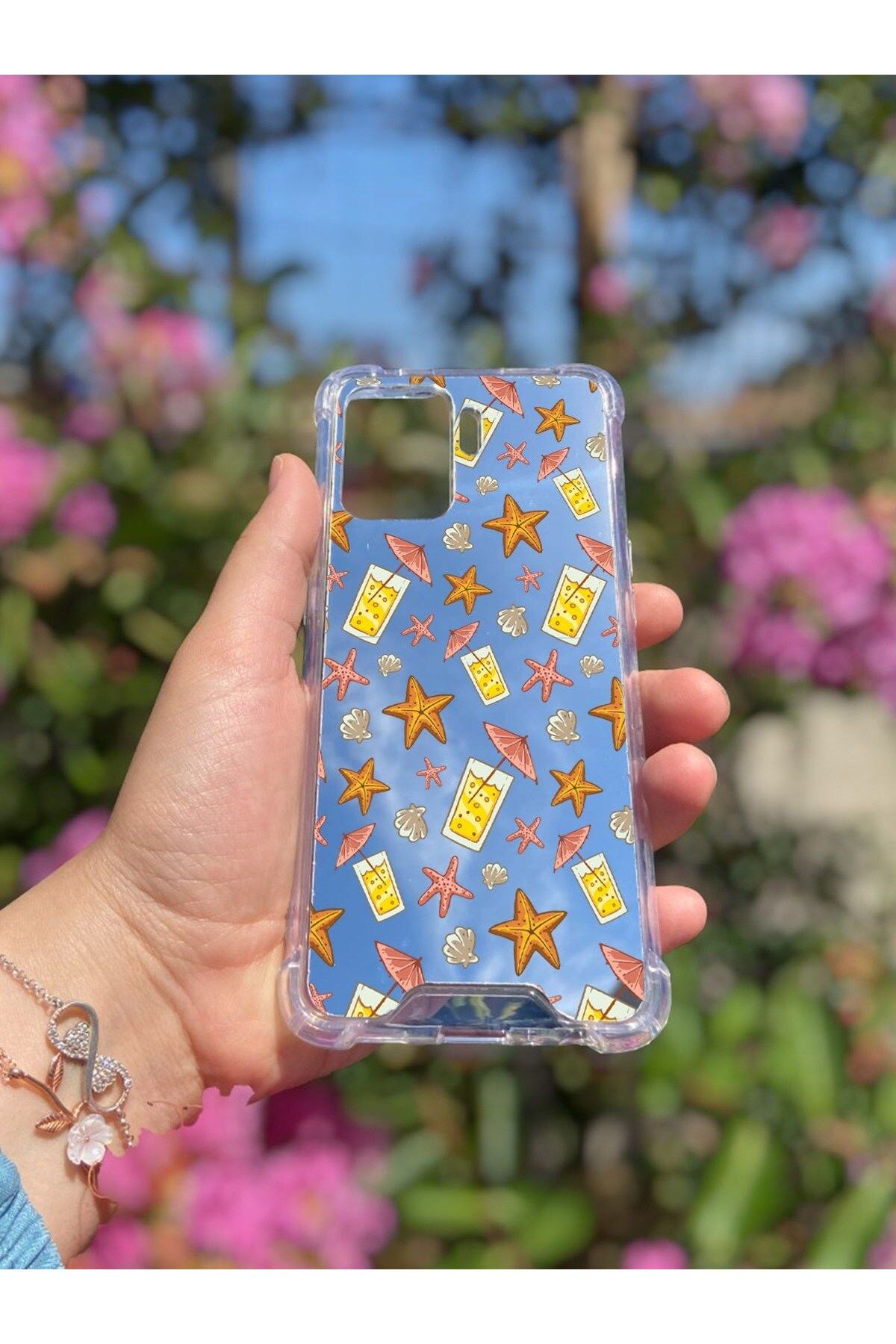 MBB ETİCARET Oppo Reno 5 Lite Uyumlu Aynalı Limonata Desenli Darbe Kamera Korumalı Silikon Telefon Kılıfı