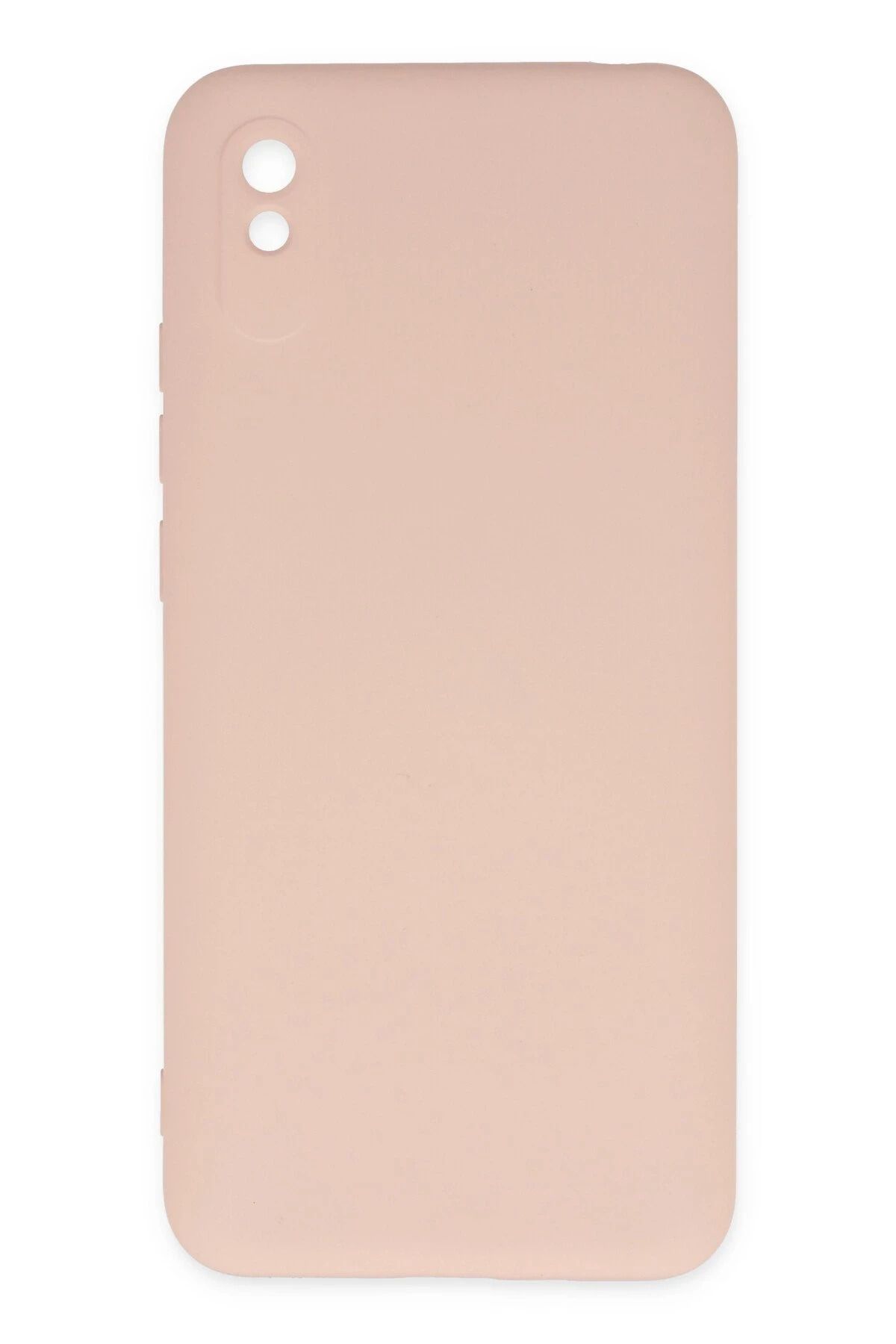 NewFace Xiaomi Redmi 9A Uyumlu Kılıf Nano içi Kadife Silikon - Pudra INSLM