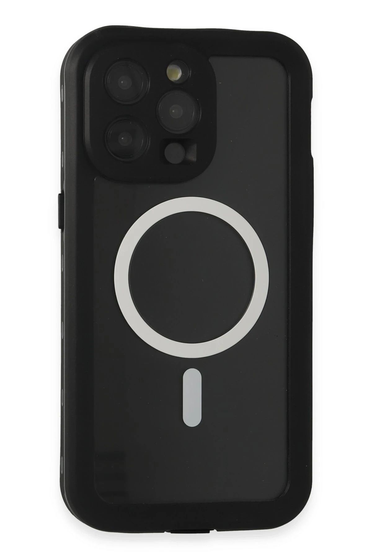 NewFace iPhone 15 Pro Max Kılıf Red Pepper Magneticsafe Su Geçirmez Kılıf - Siyah-Gri JOJUA